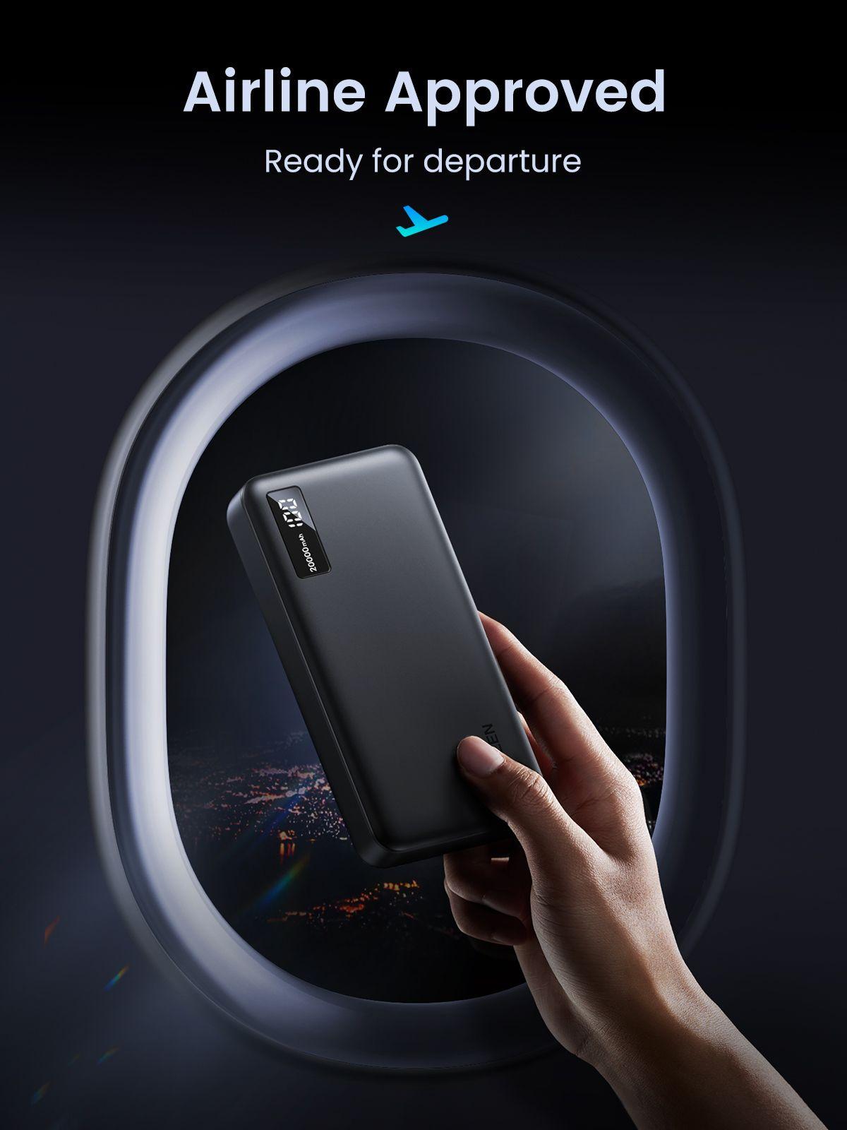 UGREEN 20000mAh PD-20W Power Bank with Built-in USB-C Connector