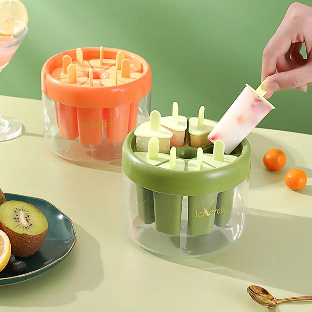 Plastic DIY Popsicle Ice Cream Mold with 8 Sticks