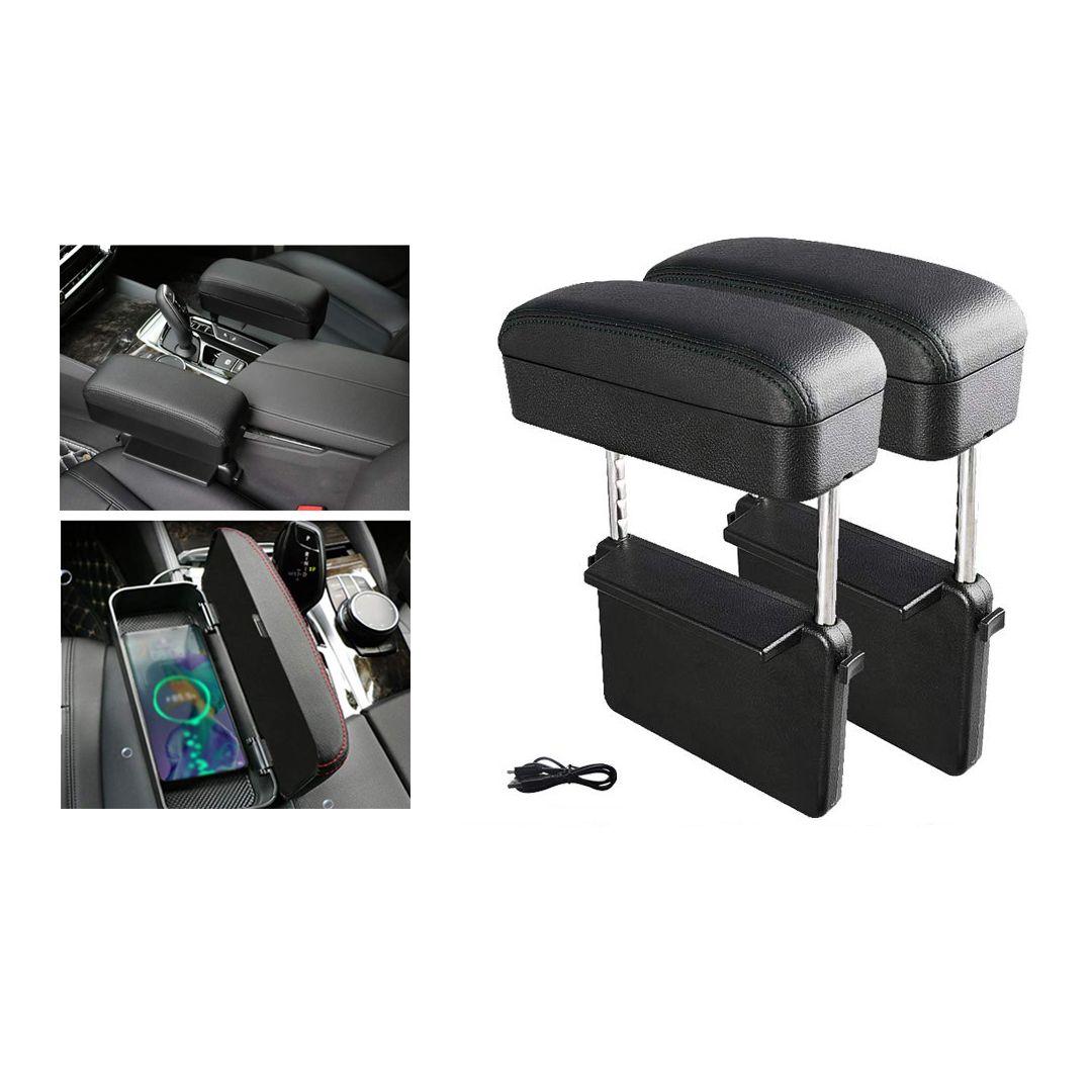Universal Car Armrest Box Storage Box Adjustable Armrest Box Central Box Elbow Support Pad Wireless Charger