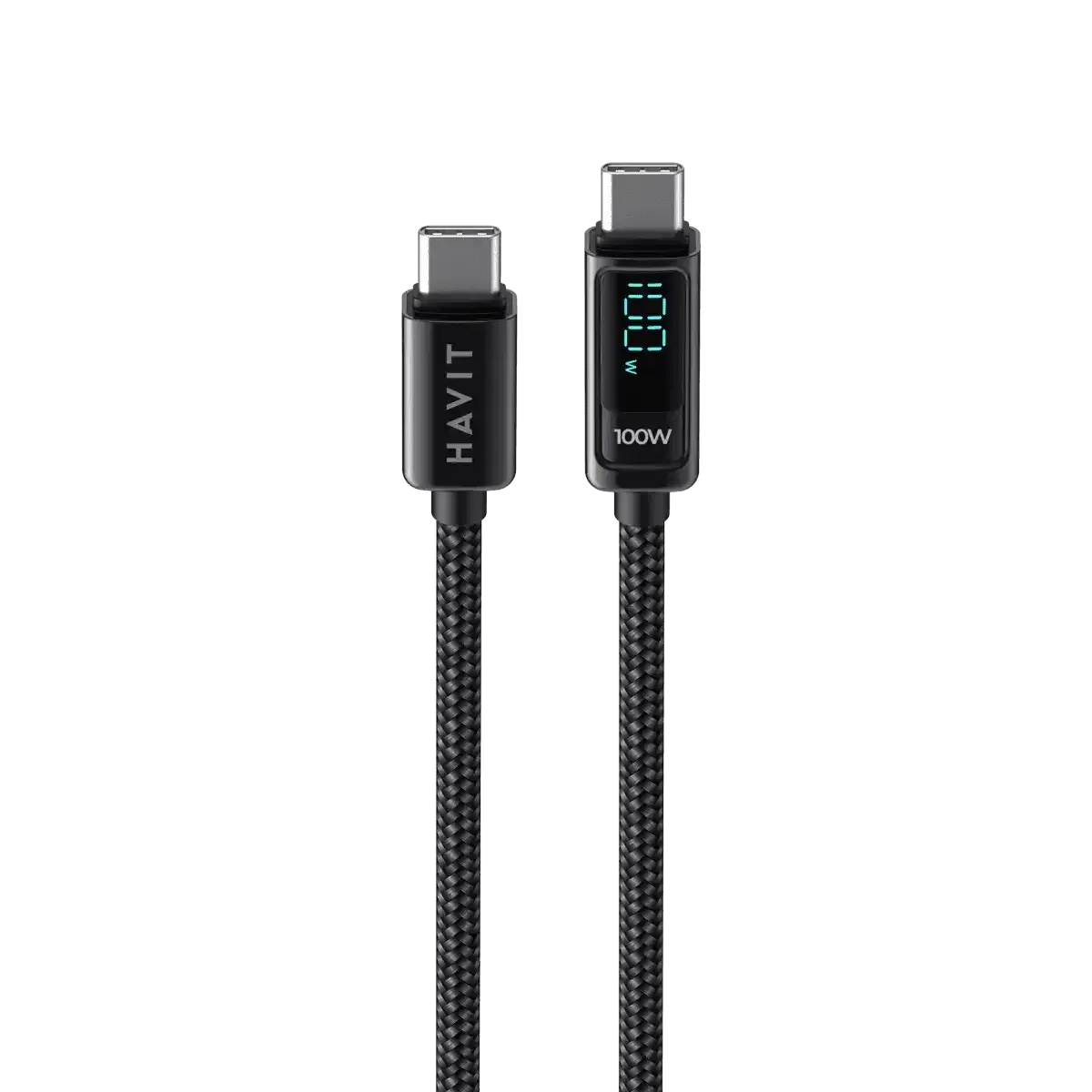 HAVIT CB6247 USB-C to USB-C Charging Cable with 100W LED Display, 2m