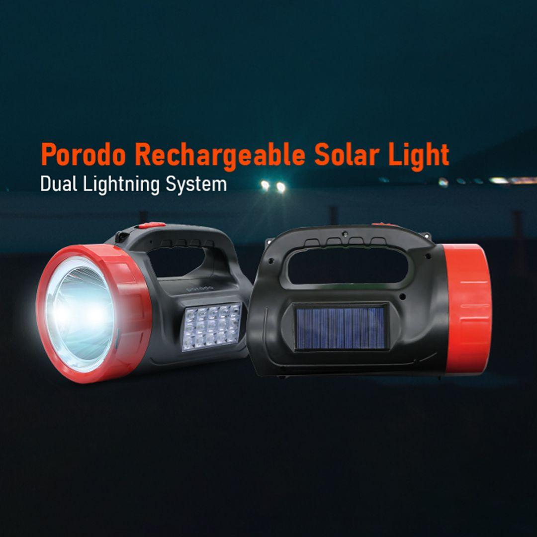 Porodo Rechargeable Solar Light Dual Lightning System
