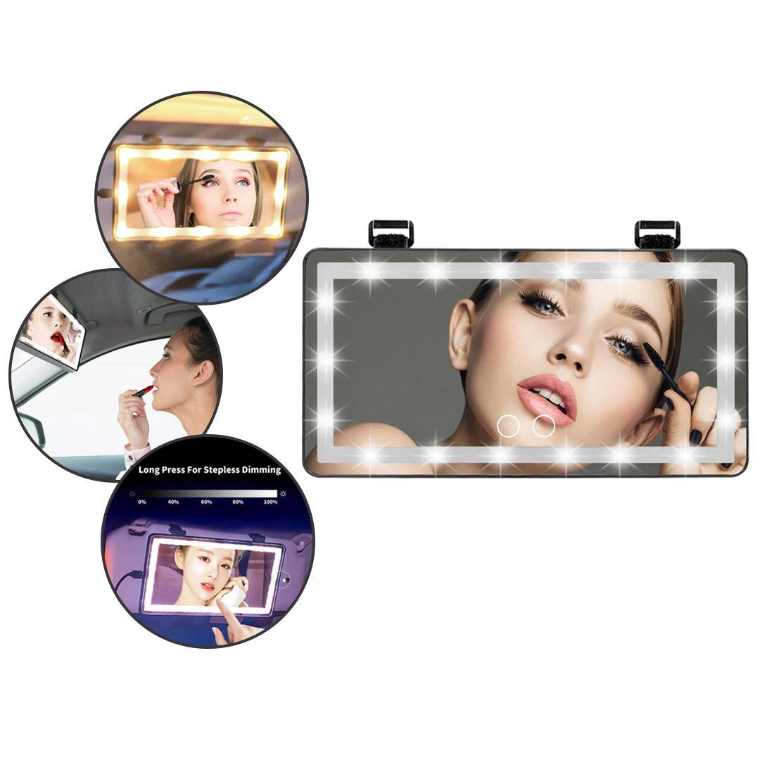 Ultra-thin Adjustable Car LED Light Makeup Mirror Fits Most Cars with Perfect Appearance and Scratch Resistance