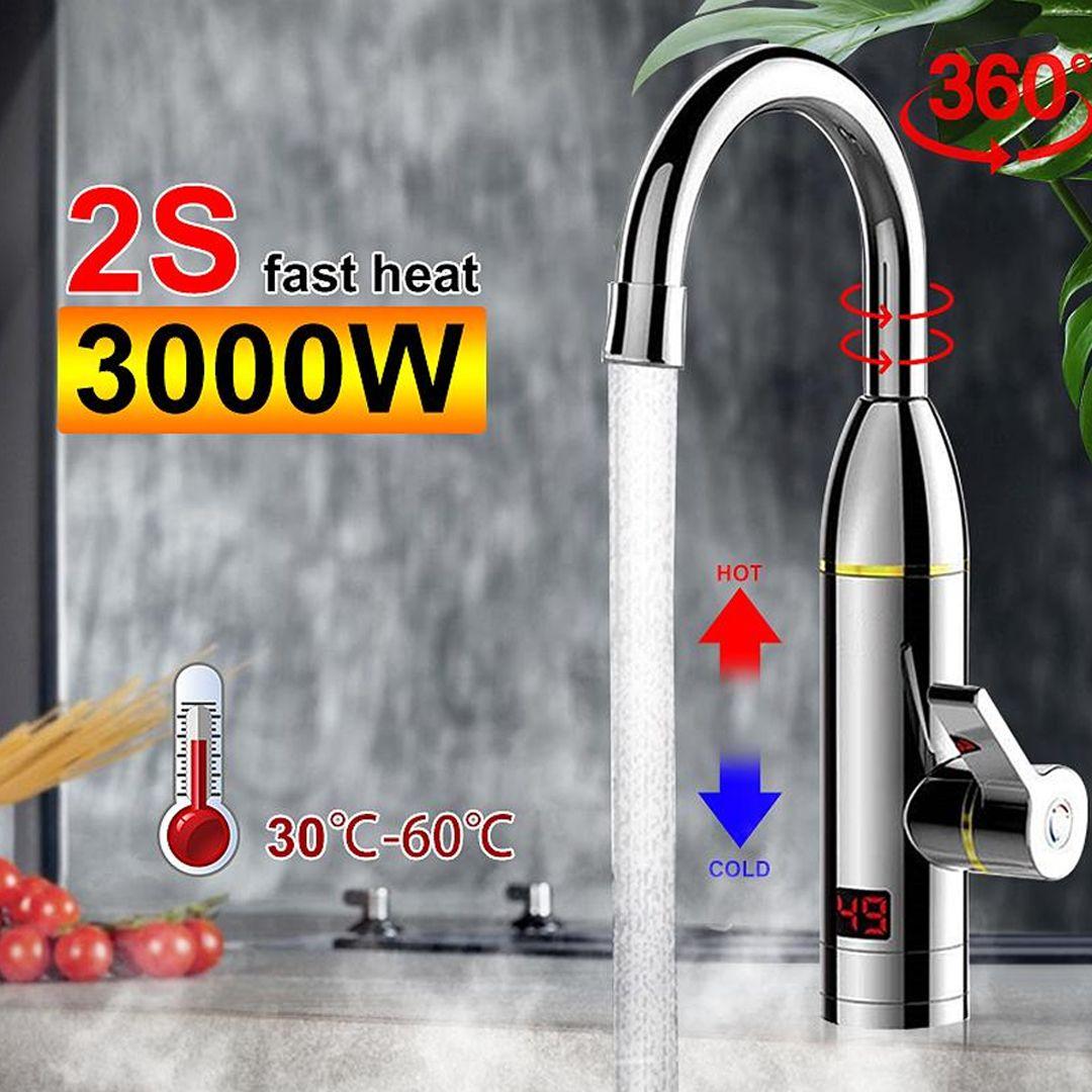 High-quality Faucet is Equipped with Stainless Steel Internal Heater with LED Display, Rotatable