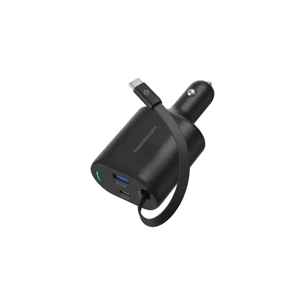 Powerology PCCSR018 70W Retractable Car Charger 