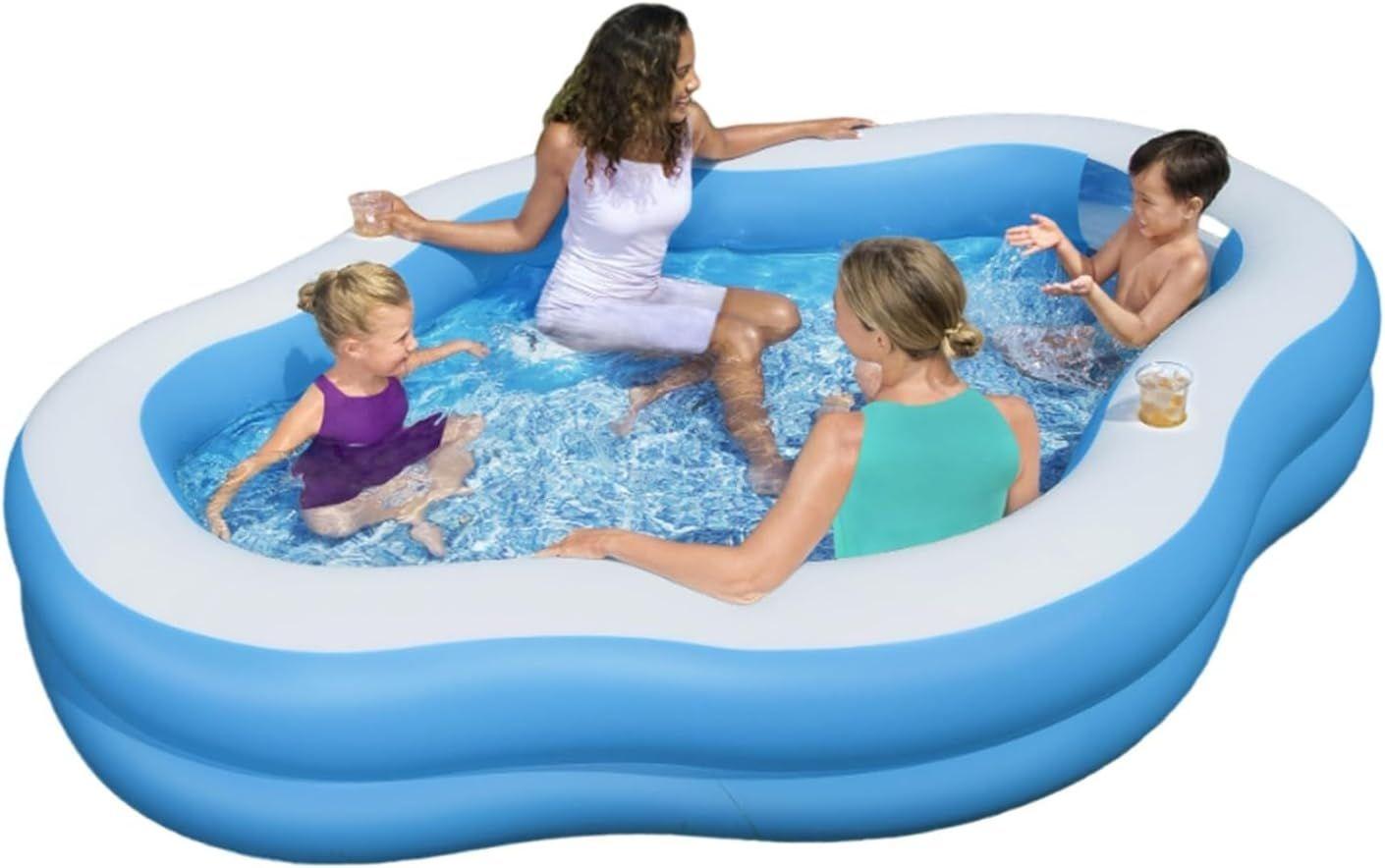 BESTWAY 2.70M X 1.98M X 51CM SPLASHVIEW FAMILY POOL (Contents:1 pool,repair patch) Age 6+