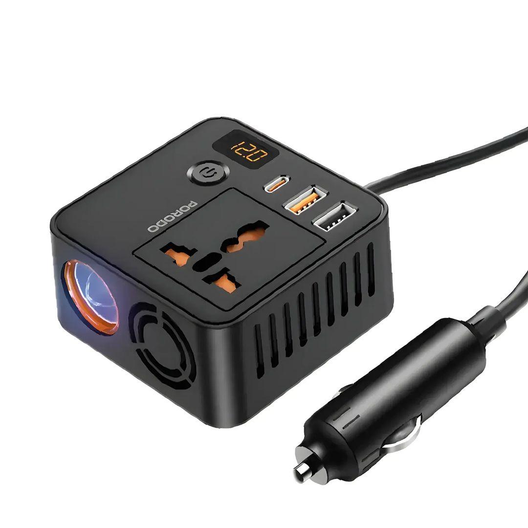 Porodo PD-FWCH057-BK Universal Ac Power Inverter 200W