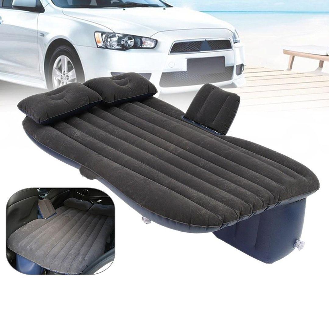 Inflatable Travel Holiday Camping Car Seat Rest Spare Mattress Air Bed + Pillows