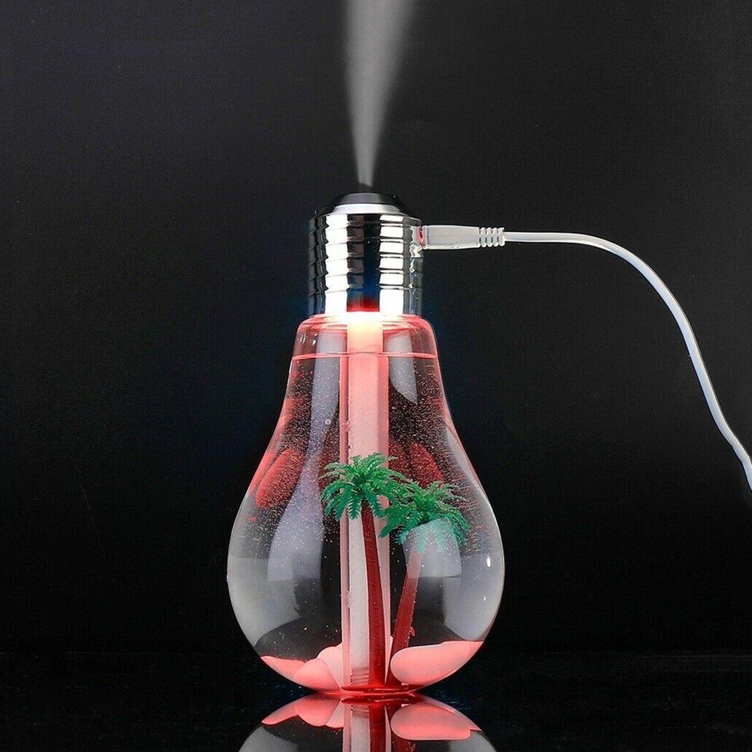 USB Portable Desktop Bulb Air Humidifier, Ultrasonic Humidifier with On/Off 7 Color Changing LED Night Lights, 400ml USB Portable Mist Air Humidifier For Home, Office, Bedroom, Baby Room