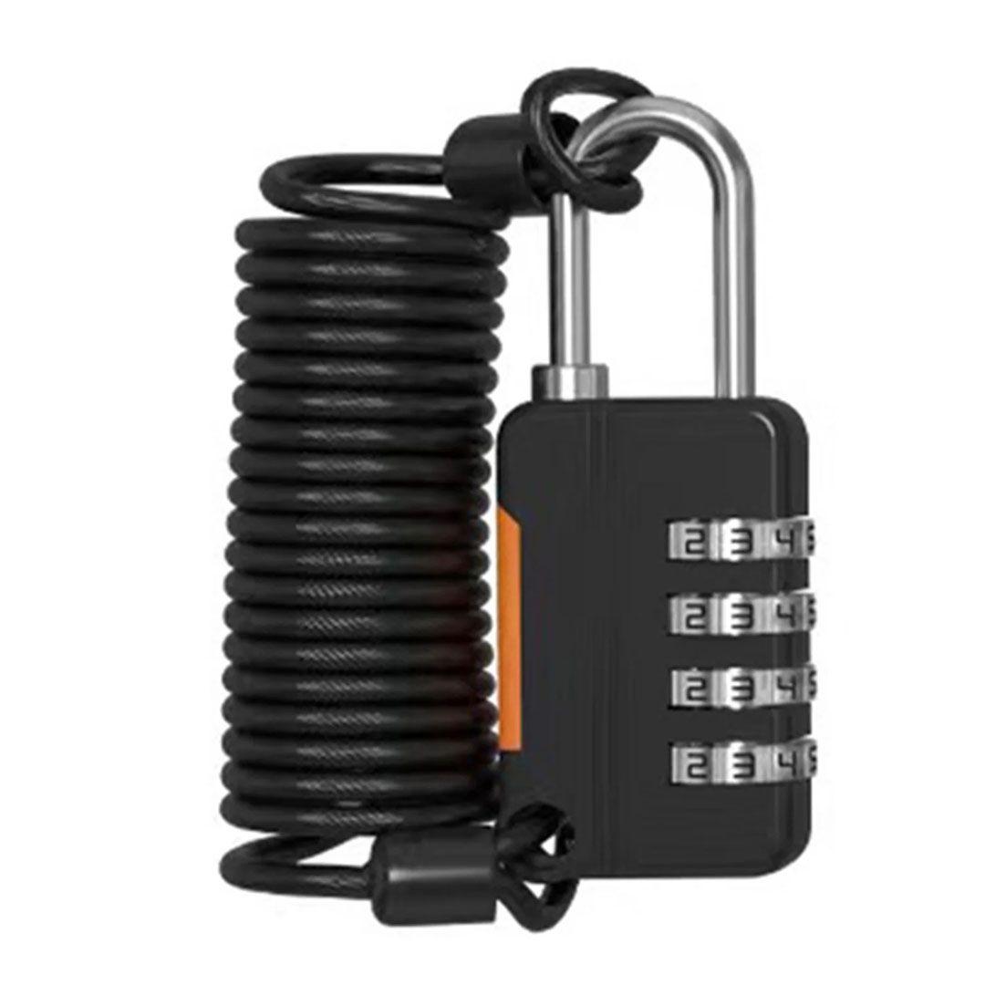 Multipurpose 4-digit Combination Lock with Strong Retractable Rope Perfect for Suitcases 