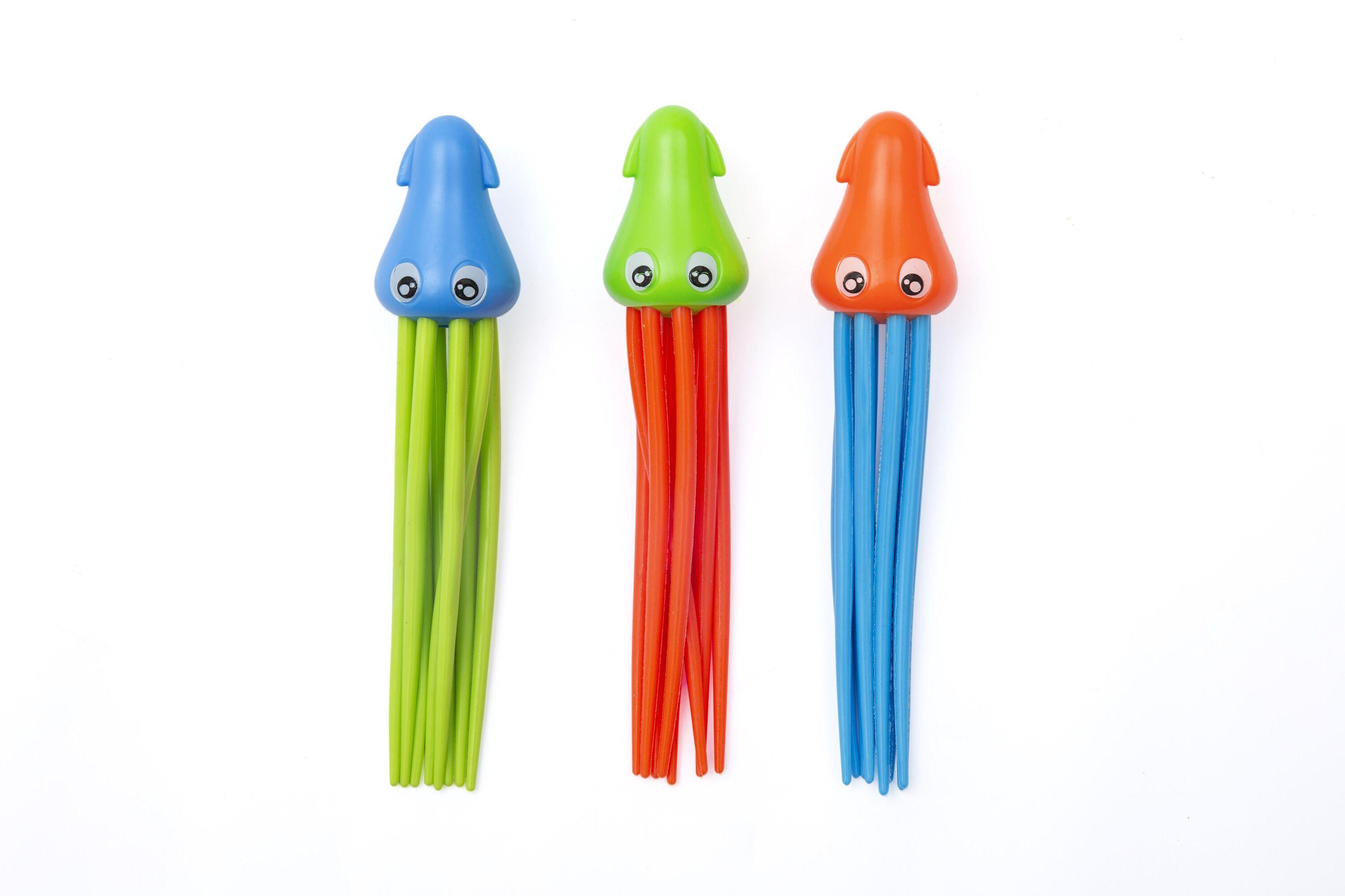 BESTWAY  SPEEDY SQUID DIVE TOYS (Contents:one set of dive squid, 3 assorted colors) Age 3+