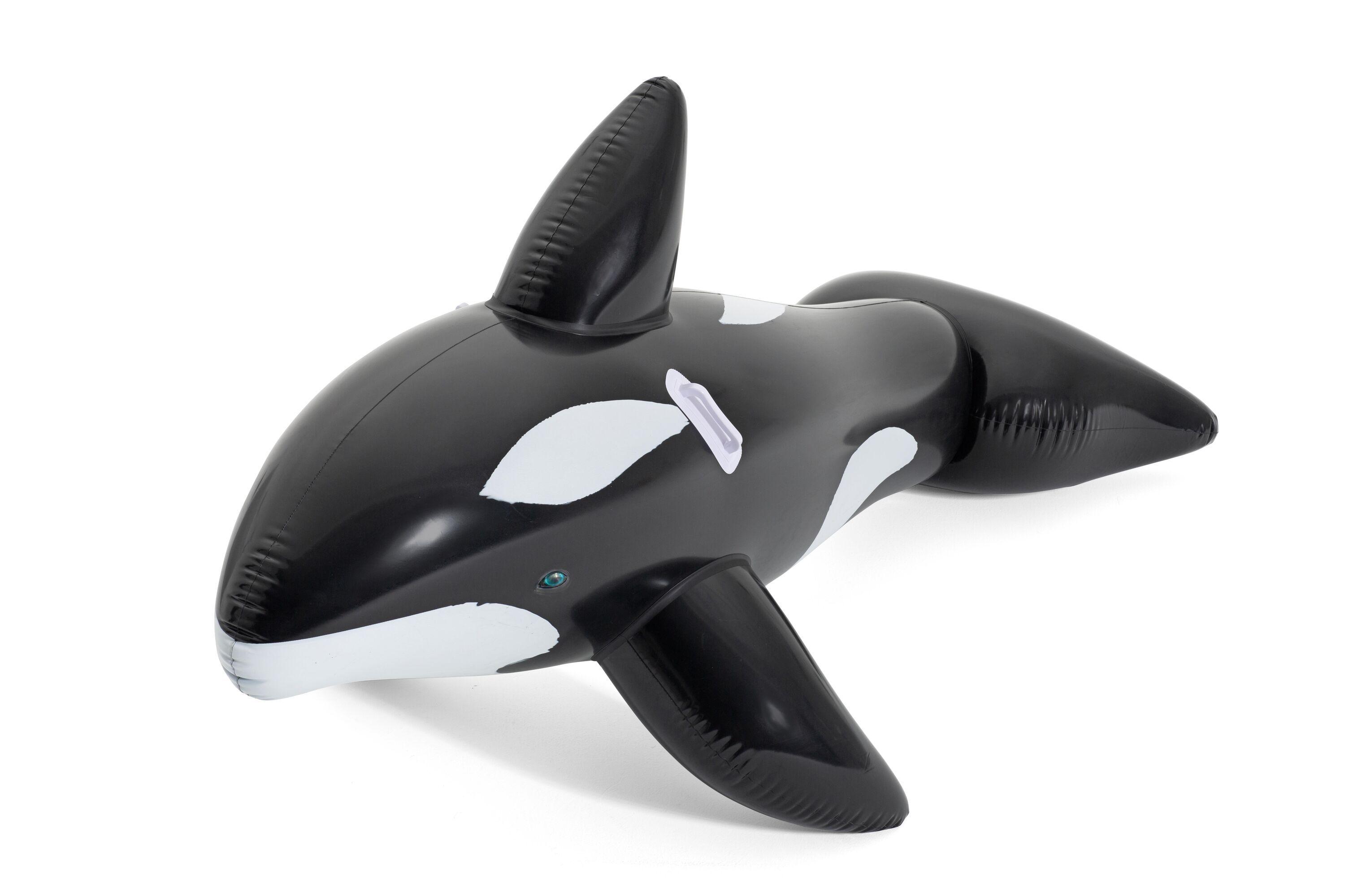 BESTWAY 2.03M X 1.02M JUMBO WHALE RIDE-ON (Contents:1 ride-on, repair patch) Age 3+