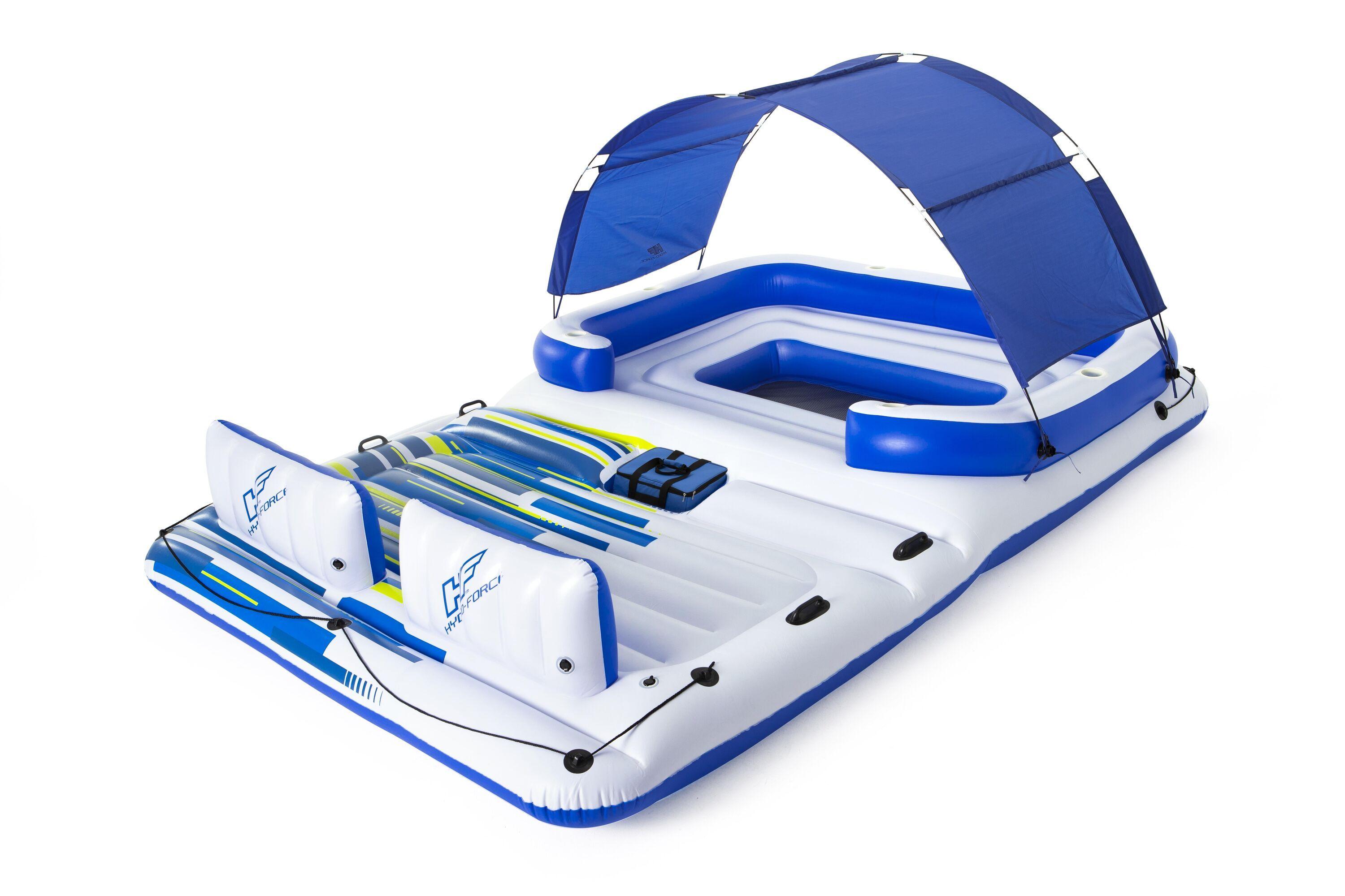 BESTWAY 3.89M X 2.74M TROPICAL BREEZE ISLAND (Contents:One island, one anchor bag, one sun shade, one cooler bag, heavy-duty repair raptch) 