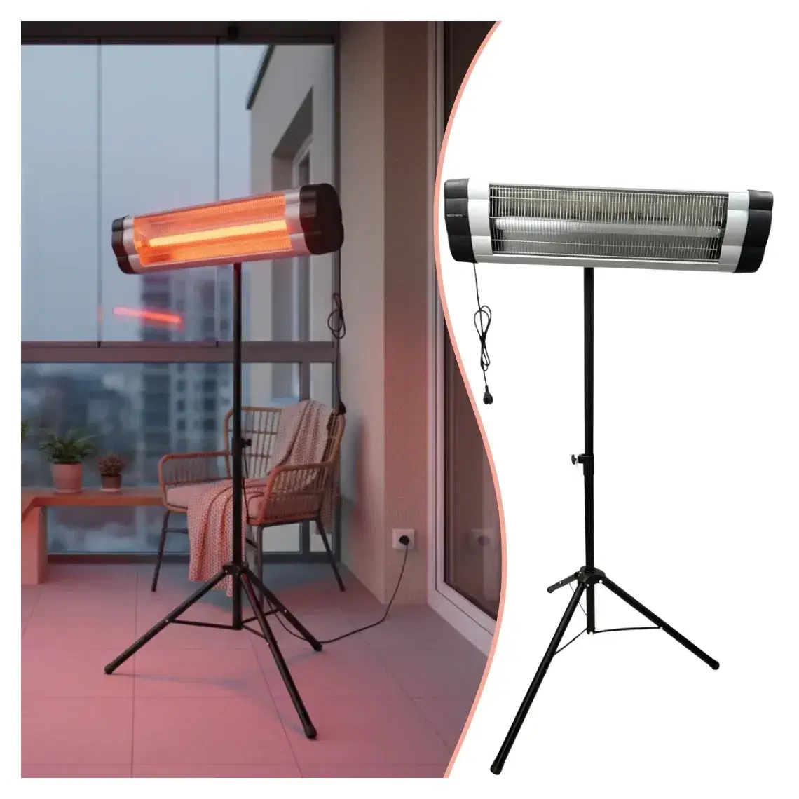 2000W Electric Heater with Tripod Stand (NSB-C50)