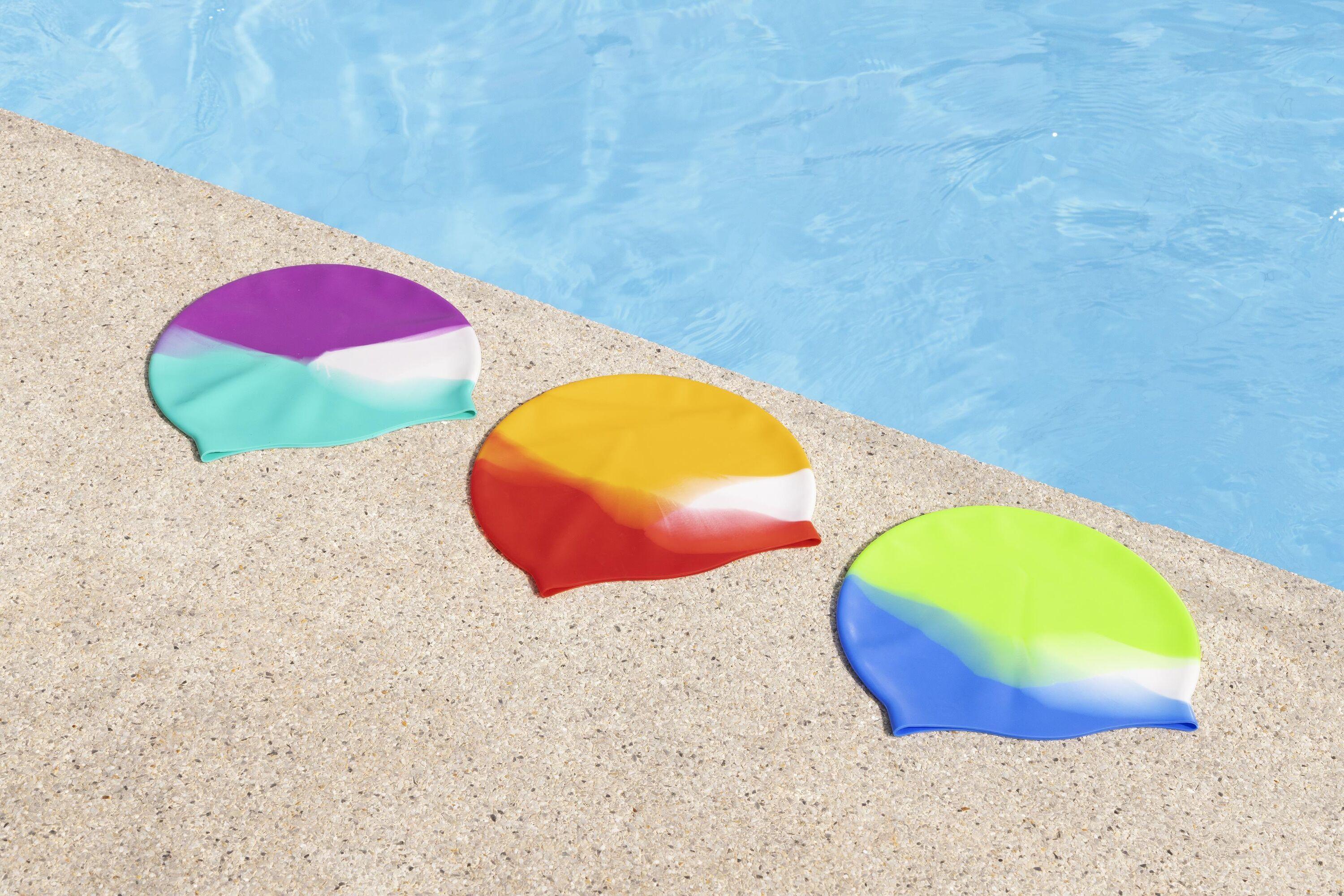 BESTWAY Lil'Color Wave Swim Cap (One swim cap, 3 assorted colors) Age 3+