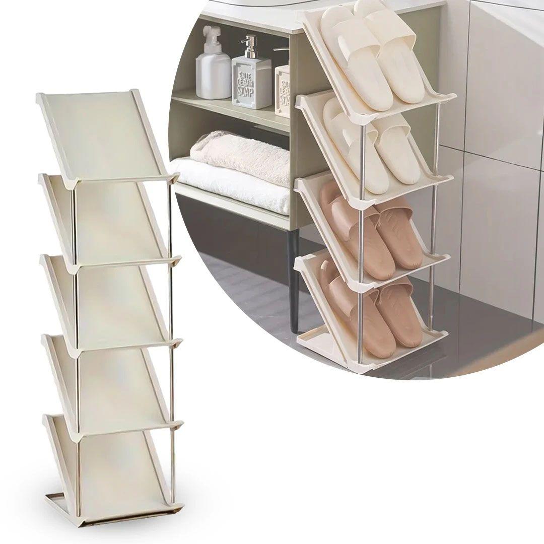 Shoe Organizer Rack with 5 Shelves in the Form of a Space-Saving Slope