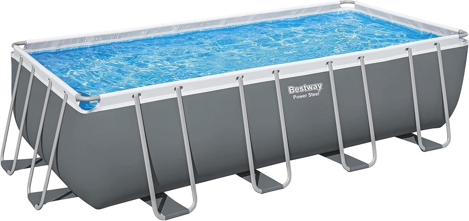 BESTWAY 6.40M X 2.74M X 1.32M RECTANGULAR POOL SET (Contents:Pool, Sand Filter Pump(220-240V), Ladder, Cover, ChemConnect Dispenser) 