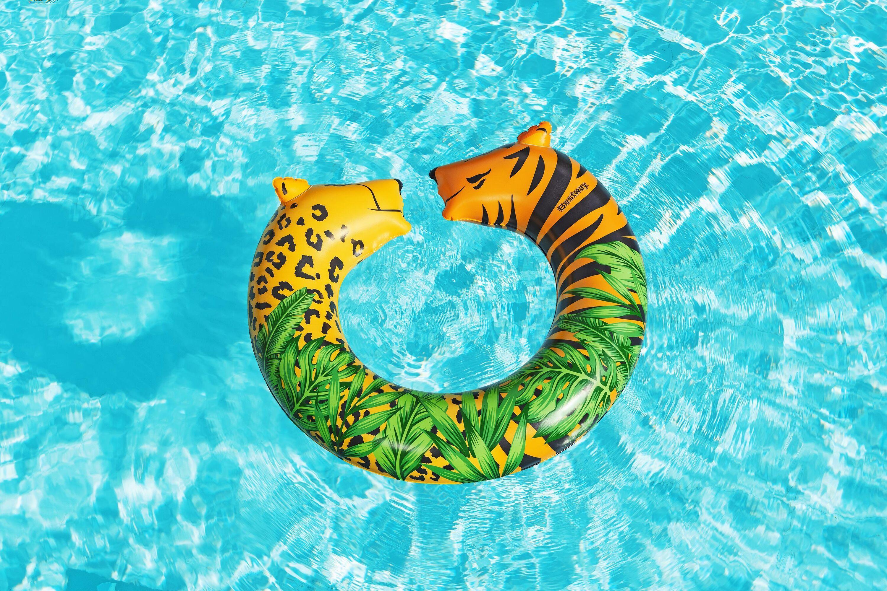 BESTWAY 1.09M X 89CM JUNGLE DREAM SPLIT SWIM TUBE (Contents: 1 swim tube, repair patch) Age 12+