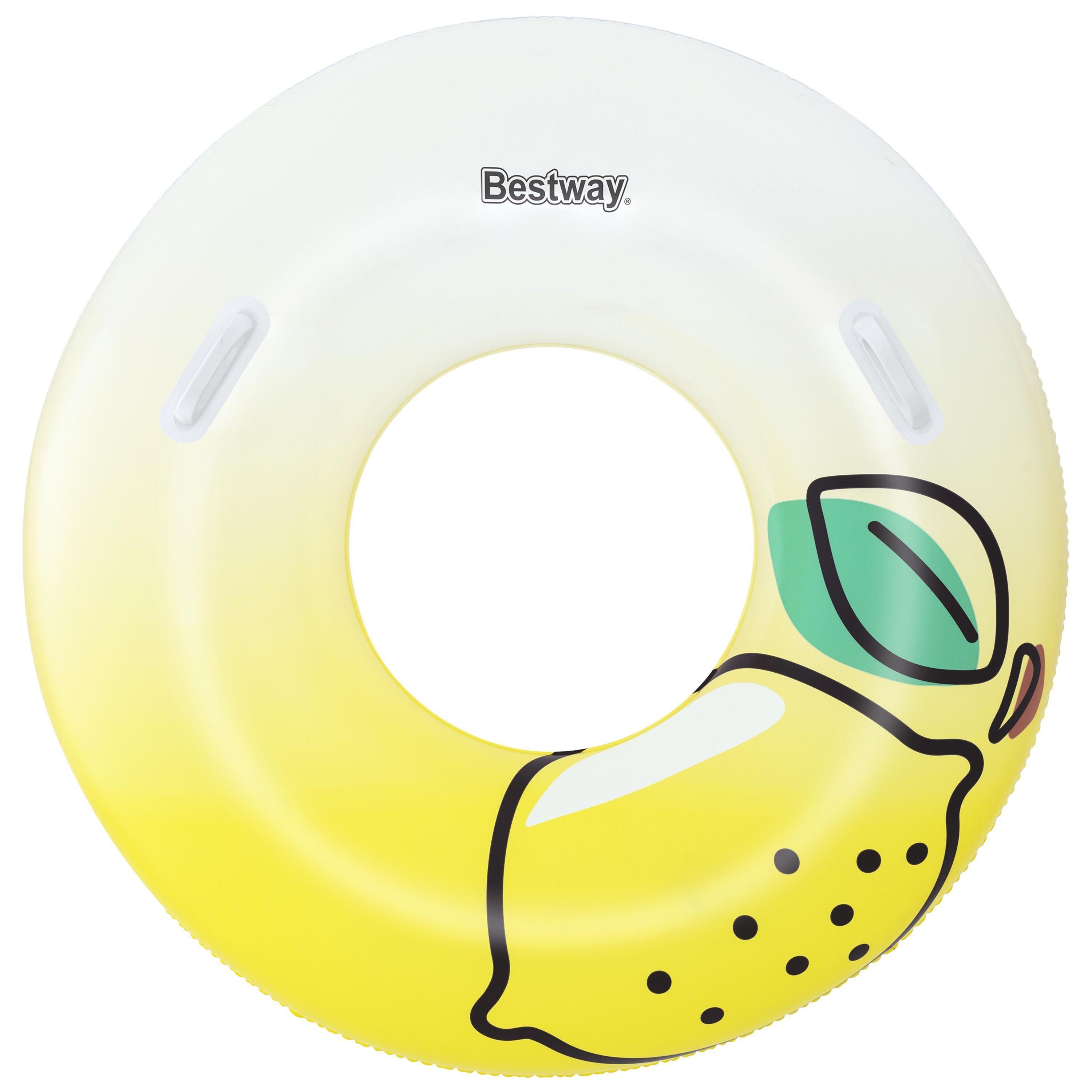 BESTWAY Φ1.14m Fresh Squeezed Lemon Swim Tube (1 swim Tube, repair patch.) Age 12+