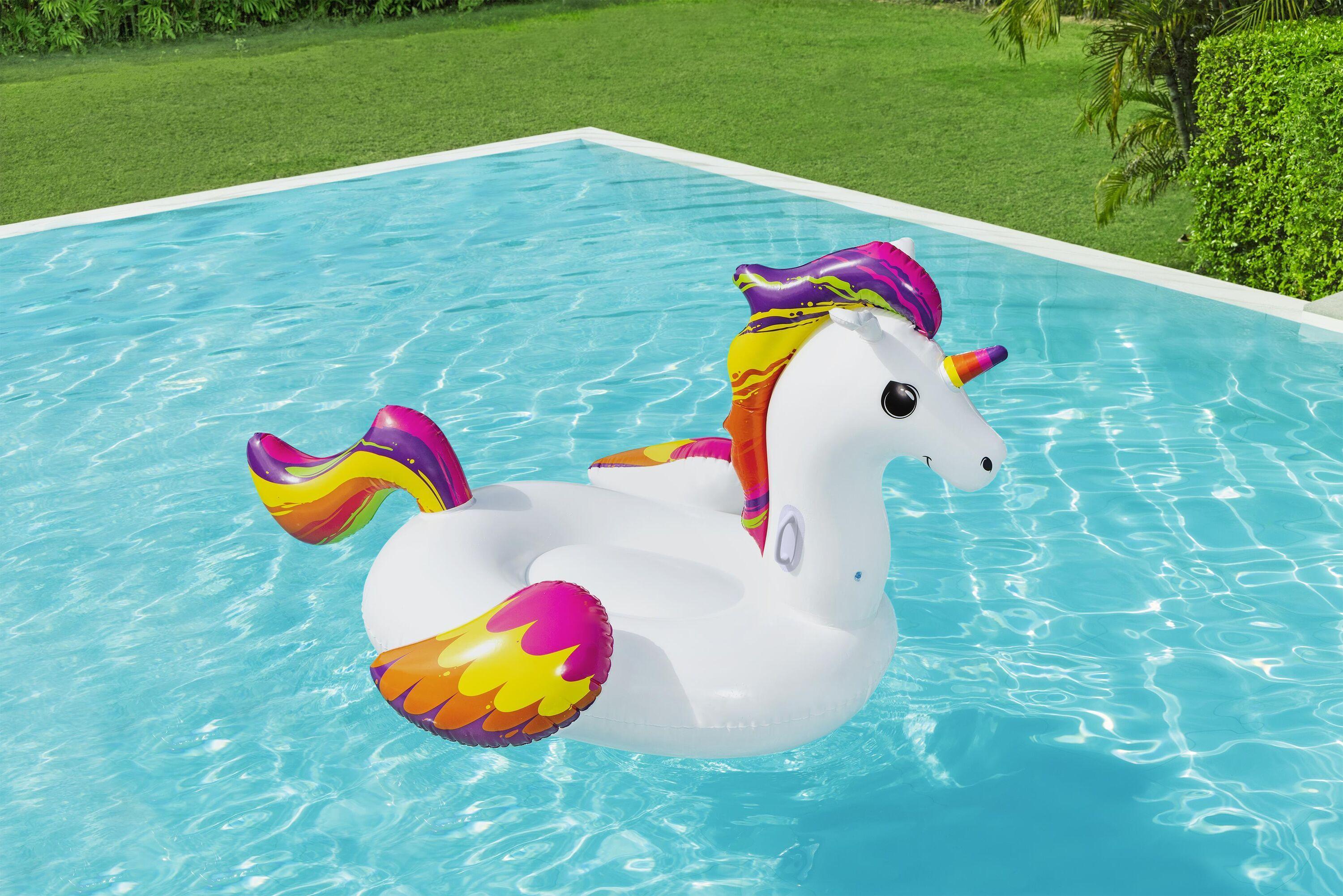 BESTWAY 2.24M X 1.64M SUPERSIZED UNICORN RIDE-ON (Contents:1 ride-on, repair patch) 