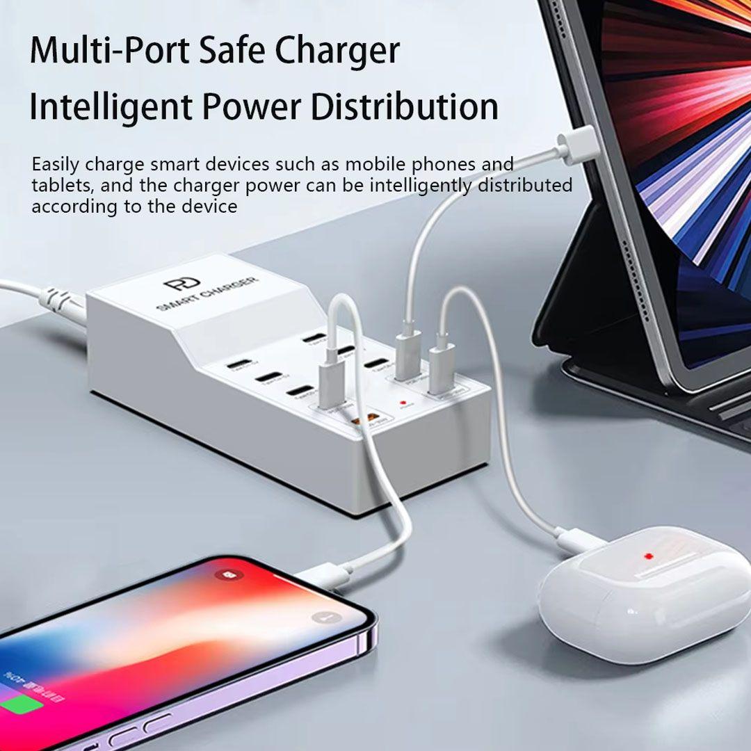 T8+ Smart Charger 10X1 Multi-Port PD+Type C 72W 