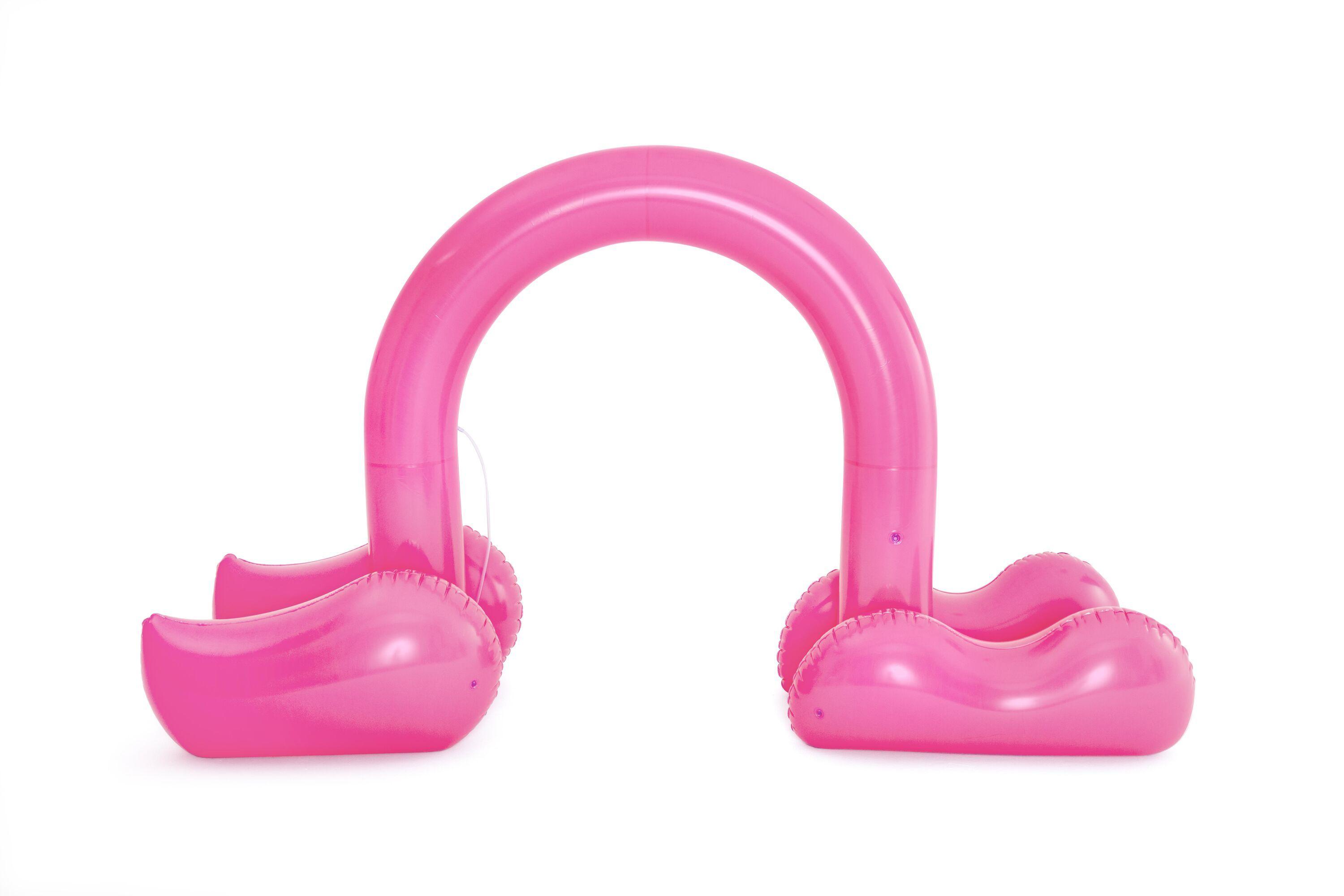 BESTWAY 3.40M X 1.10M X 1.93M JUMBO FLAMINGO SPRINKLER (Contents:One product,heavy-duty repair patch) Age 2+