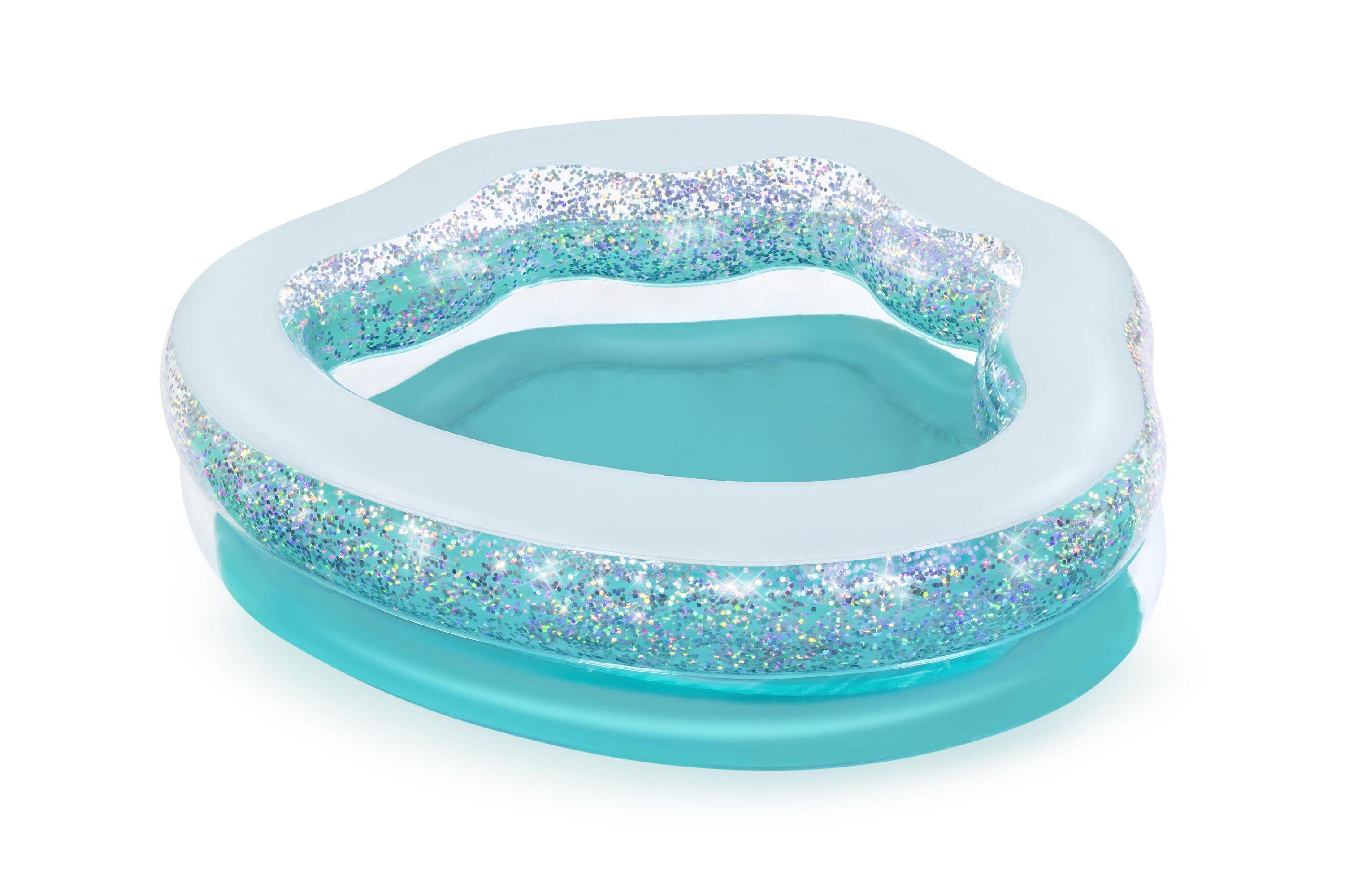 BESTWAY 1.50M X 1.27M X 43CM SPARKLE SHELL KIDDIE POOL (Contents:1 pool, repair patch) Age 3+