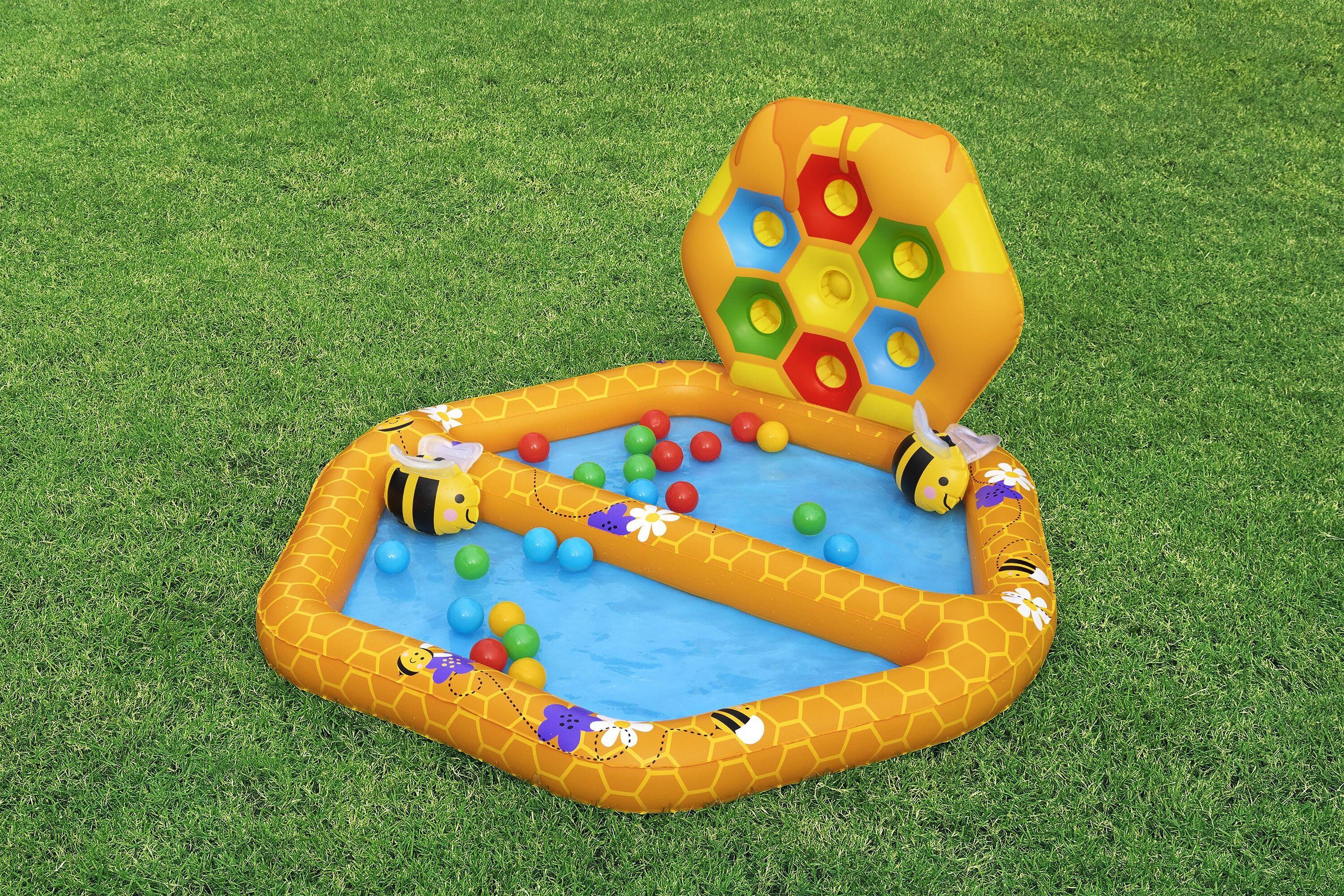 BESTWAY 1.27m x 1.19m x 61cm Lil' Beehive Baby Pool & Ball Pit (1 ball pit, 2 bees, 20 play balls, repair patch) Age 12M+