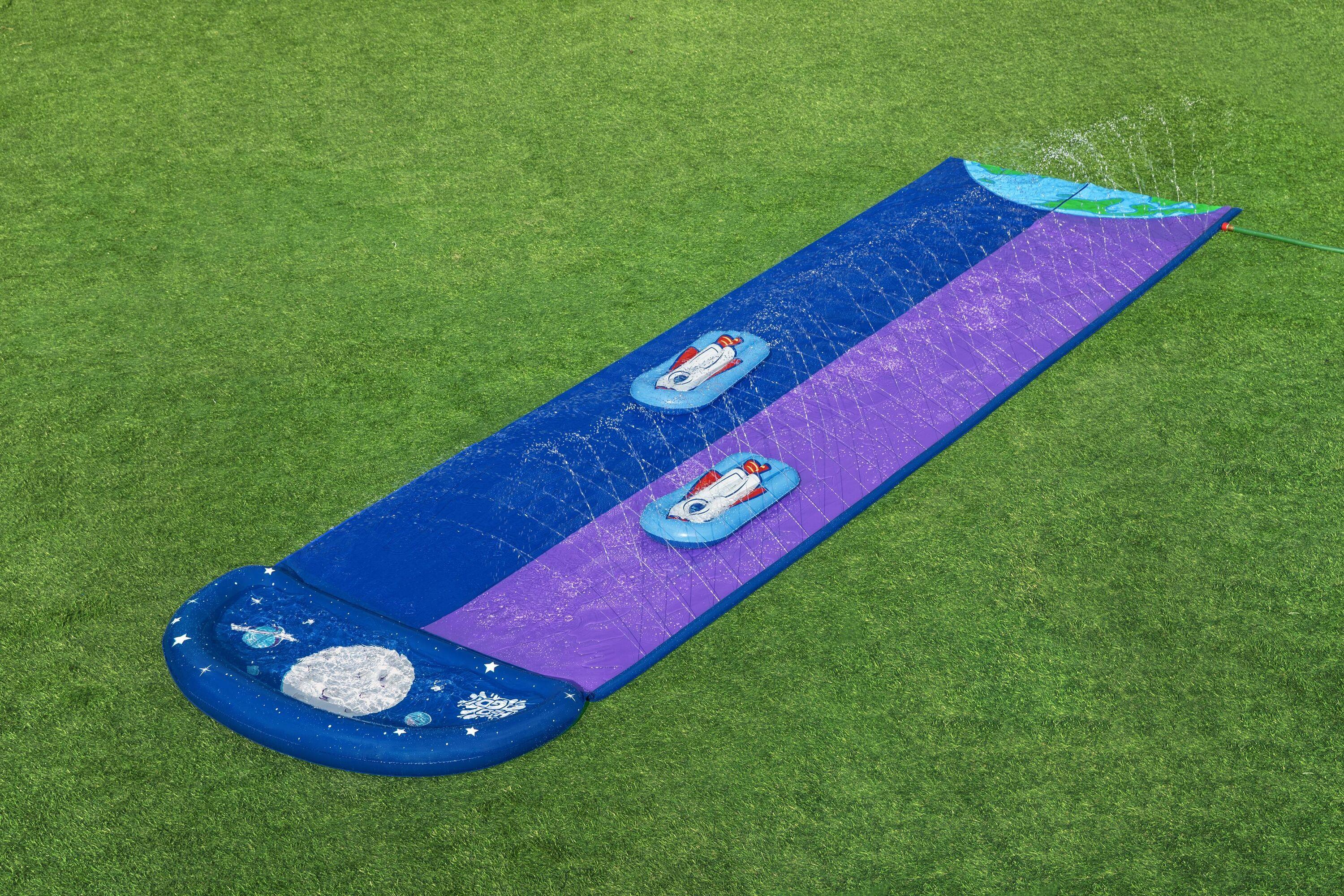 BESTWAY 4.88m Lunar Launch Double Slide (1 water slide, 2 surf riders, repair patch) Age 3+
