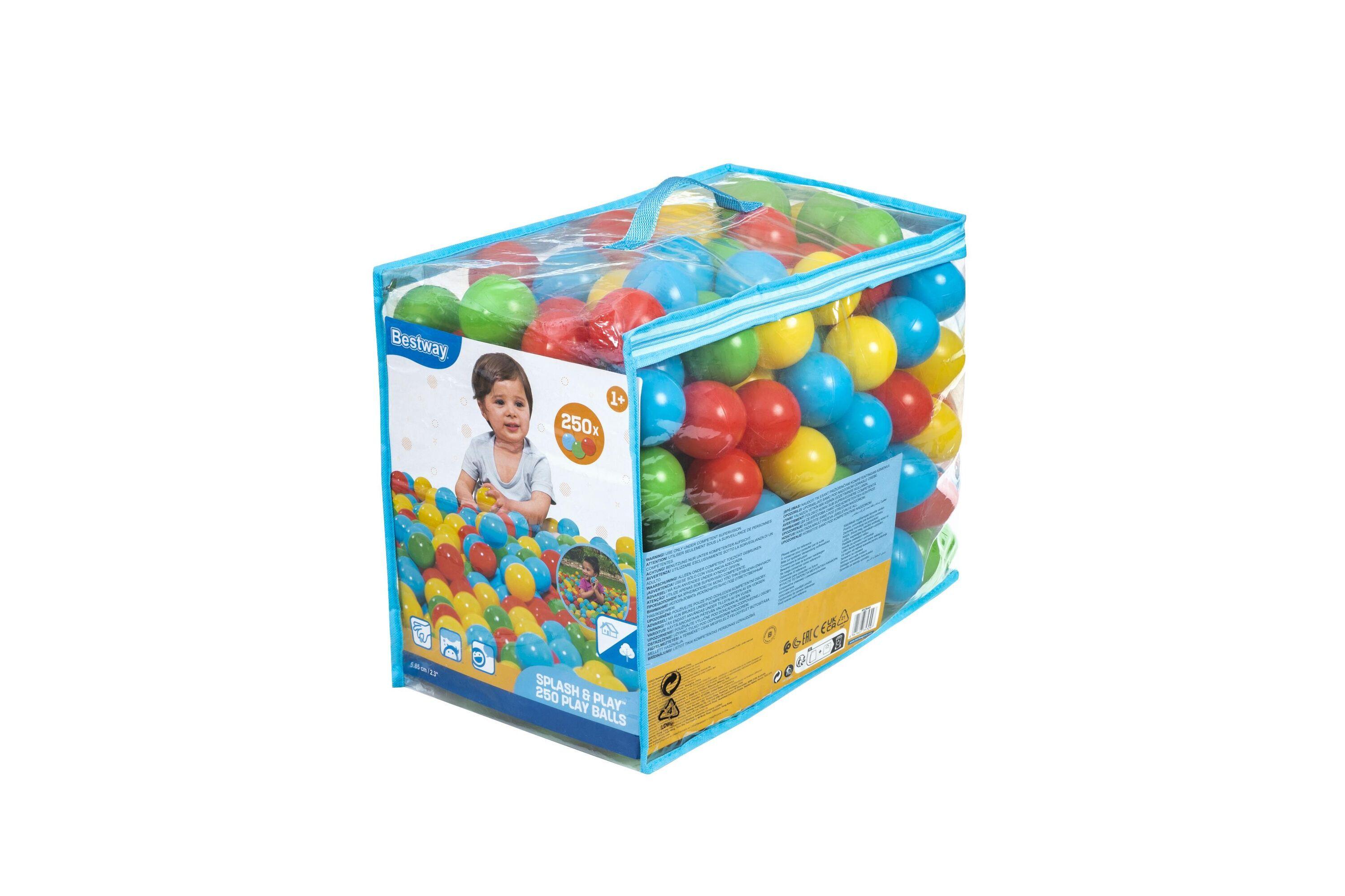 BESTWAY 5.85CM SPLASH & PLAY 250 PLAY BALLS (250 play balls) Age 1+