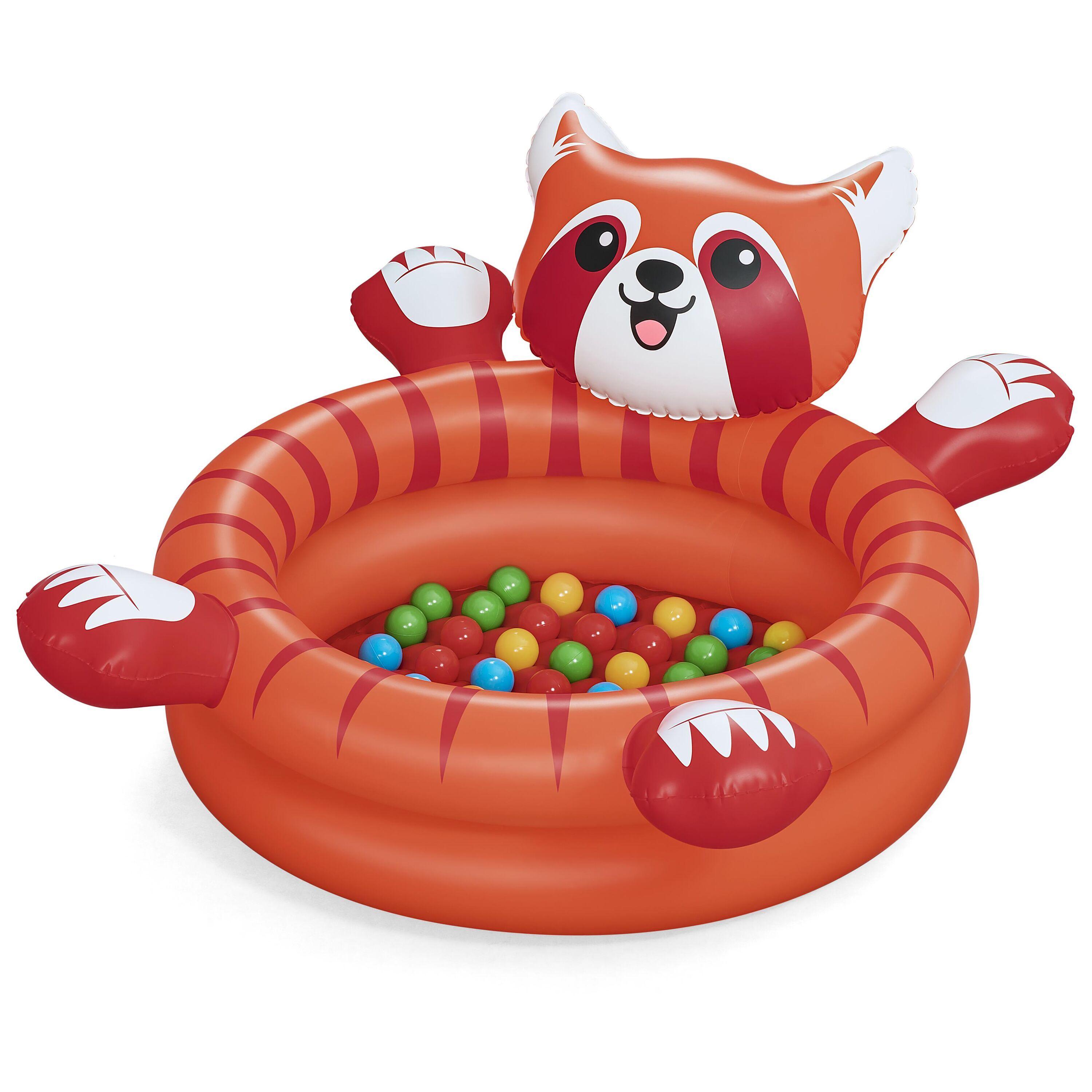 BESTWAY 1.07m x 94cm x 58cm Playful Red Panda Ball Pit (1 ball pit, 50 play balls, repair patch) Age 2+