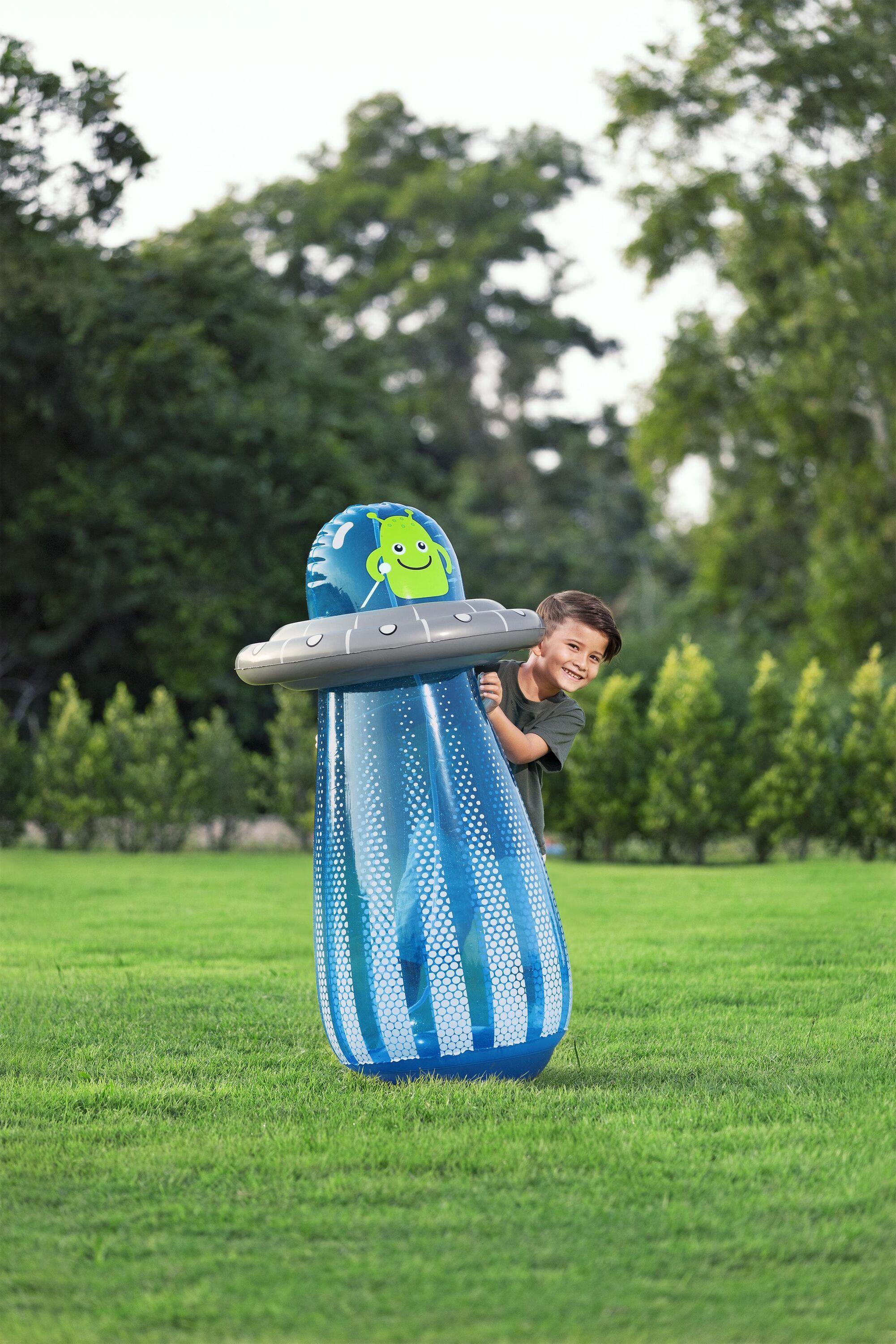 BESTWAY Φ61cm x H1.19m UFO Blaster Bop Bag Sprinkler (1 Sprinkler, repair patch) Age 3+