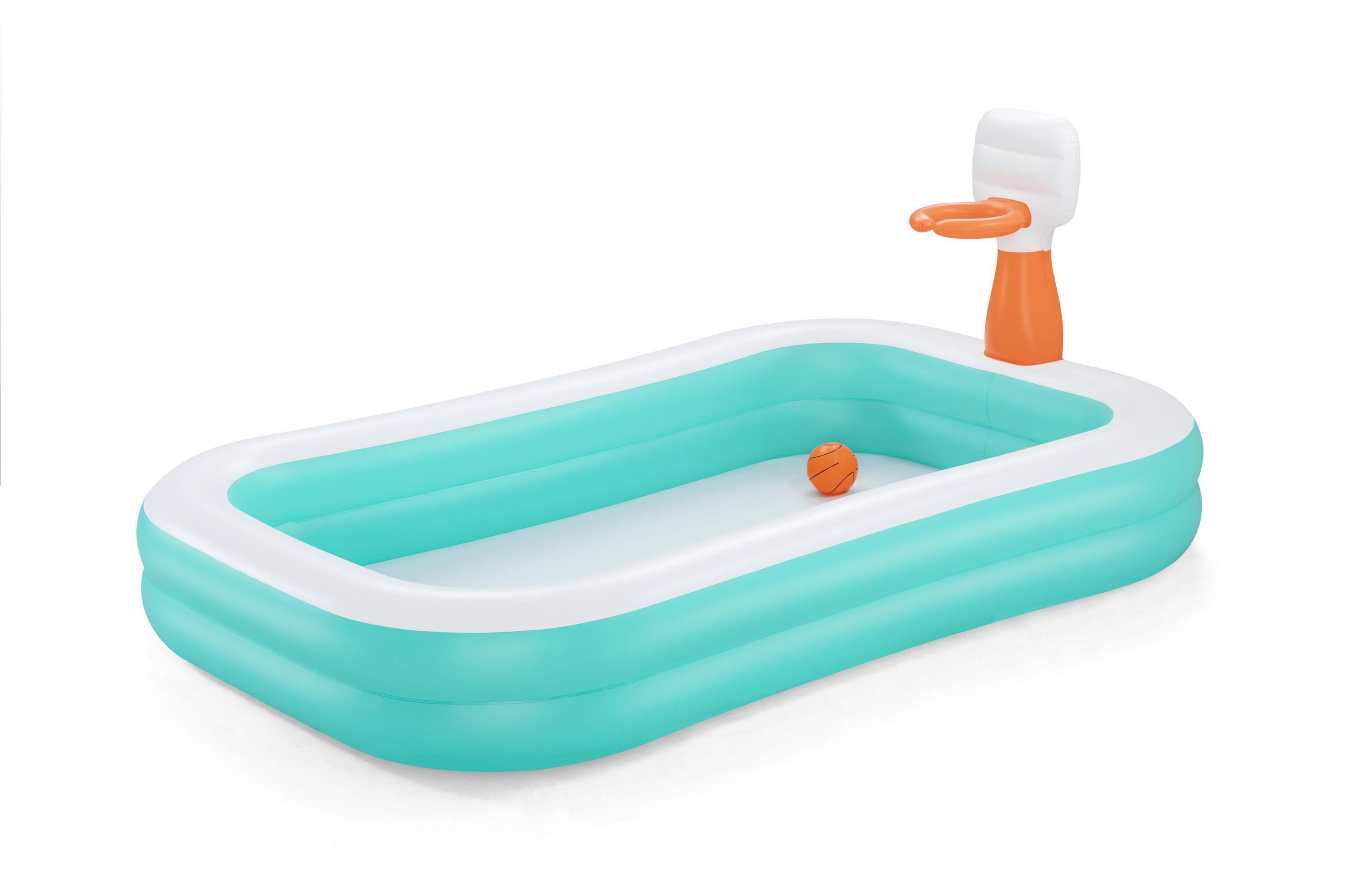 BESTWAY 2.51M X 1.68M X 1.02M DUNK N' SPLASH FAMILY POOL (1 pool, 1 ball, repair patch.) Age 3+