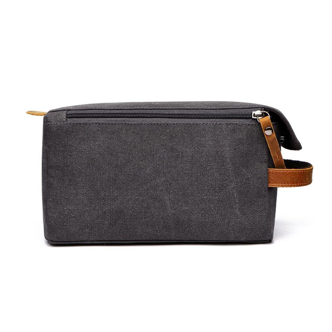 Unisex High-Quality Leather Canvas Toiletry Organizer Bag perfect for Travel and daily use