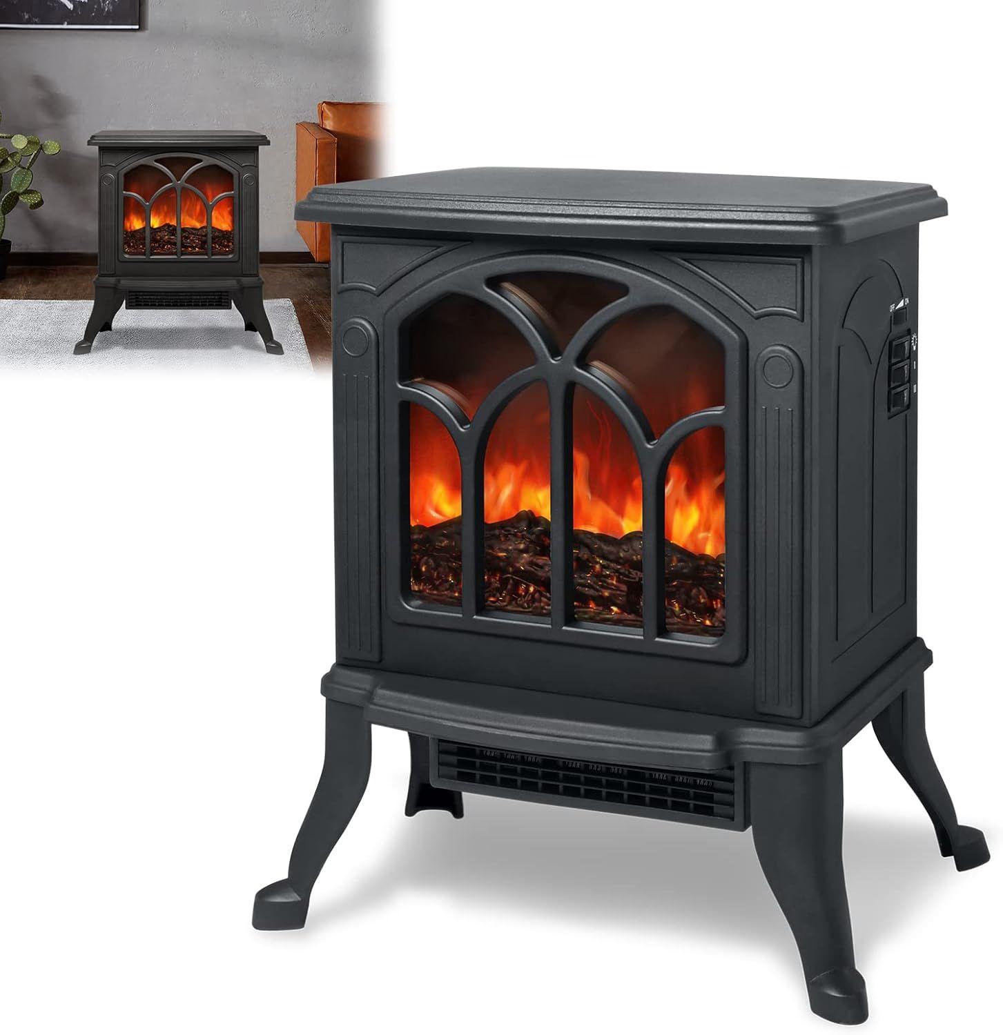 Electric Fireplace with Fan Heater, Fireplace Flame Effect, Electric Fireplace with 750/1500W 