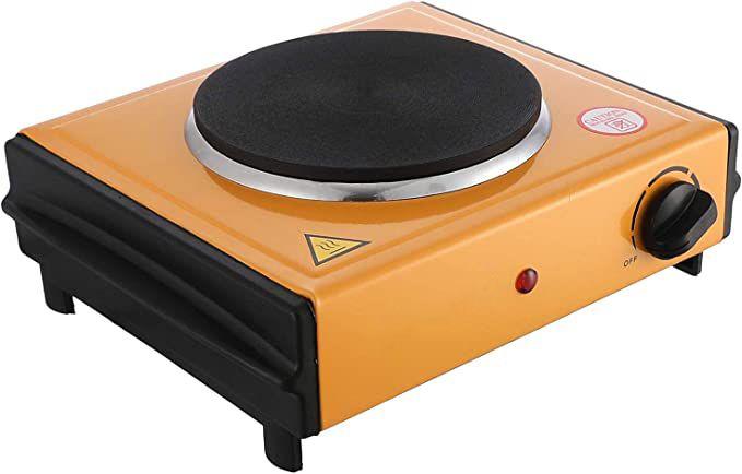 1000W Portable Single Burner Electric Hot Plate Stove with Adjustable Thermostat, Non-Slip Base & Carry Handle