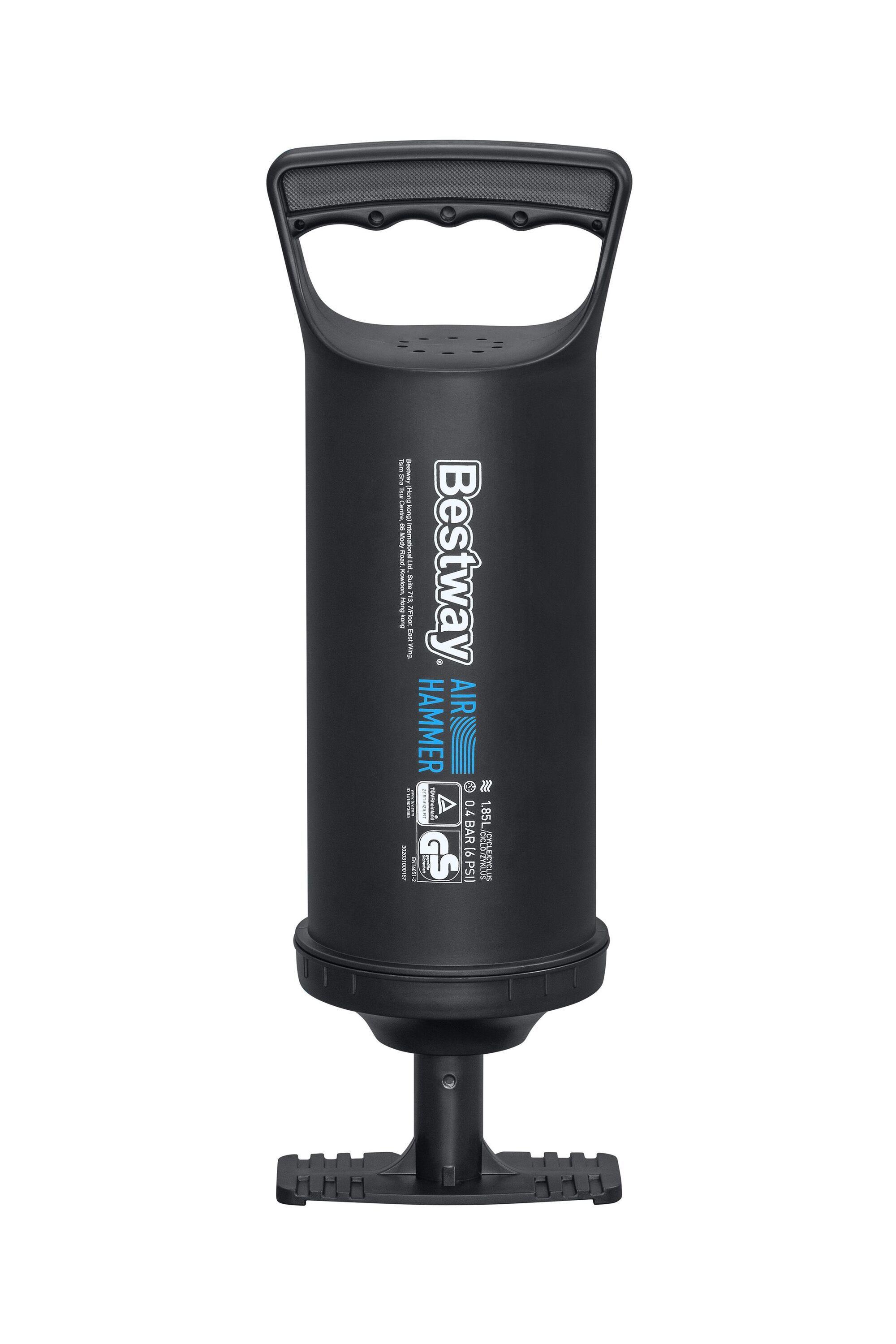 BESTWAY 36CM INFLATION PUMP (Contents:hand pump, flexible hose(0.8m), 3 valve adaptors) 