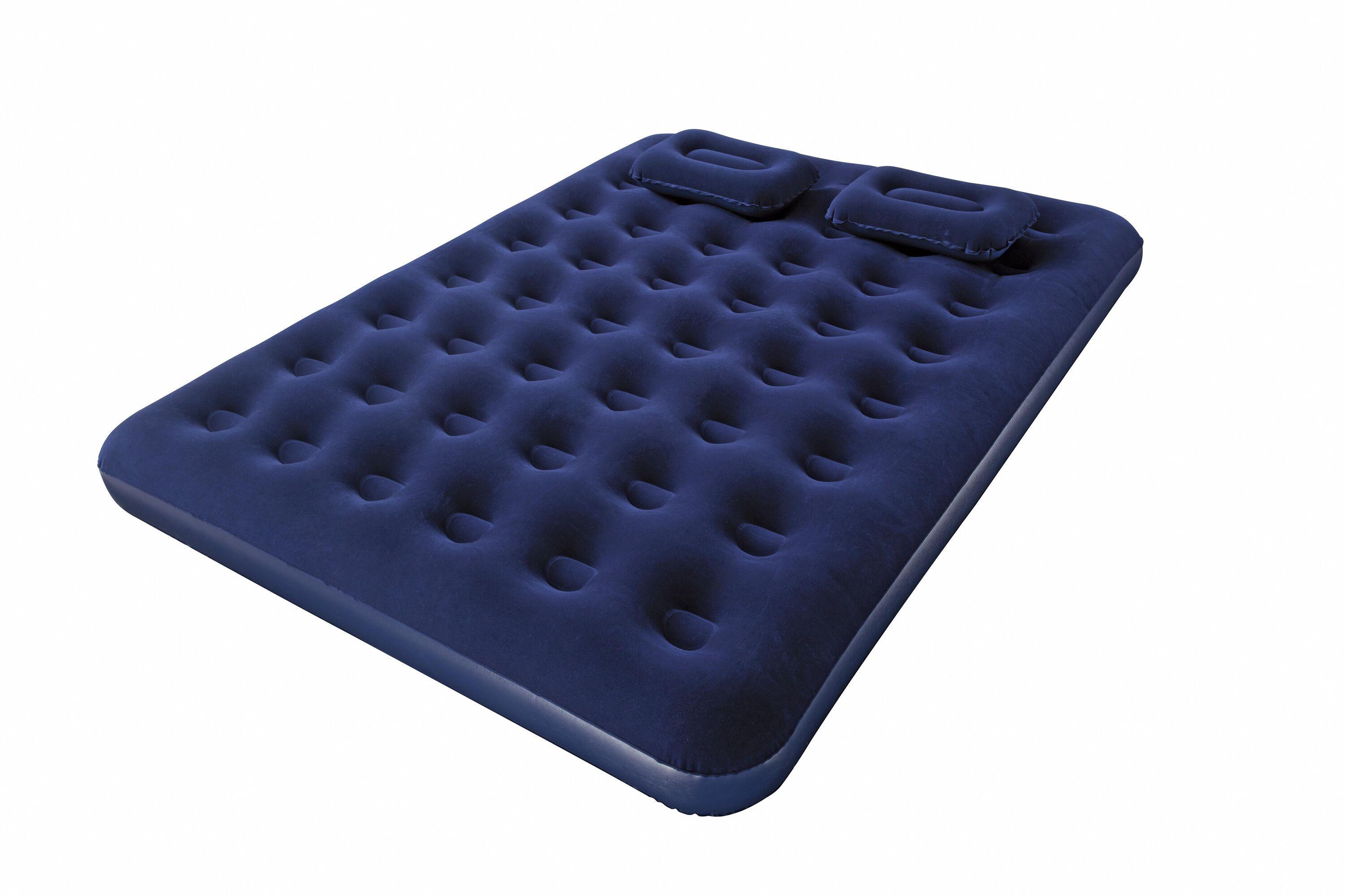BESTWAY 2.03M X 1.52M X 22CM AIR MATTRESS QUEEN MANUAL HAND PUMP (Air Mattress, two pillows, repair patch, with Air Hammer-Inflation Pump) 