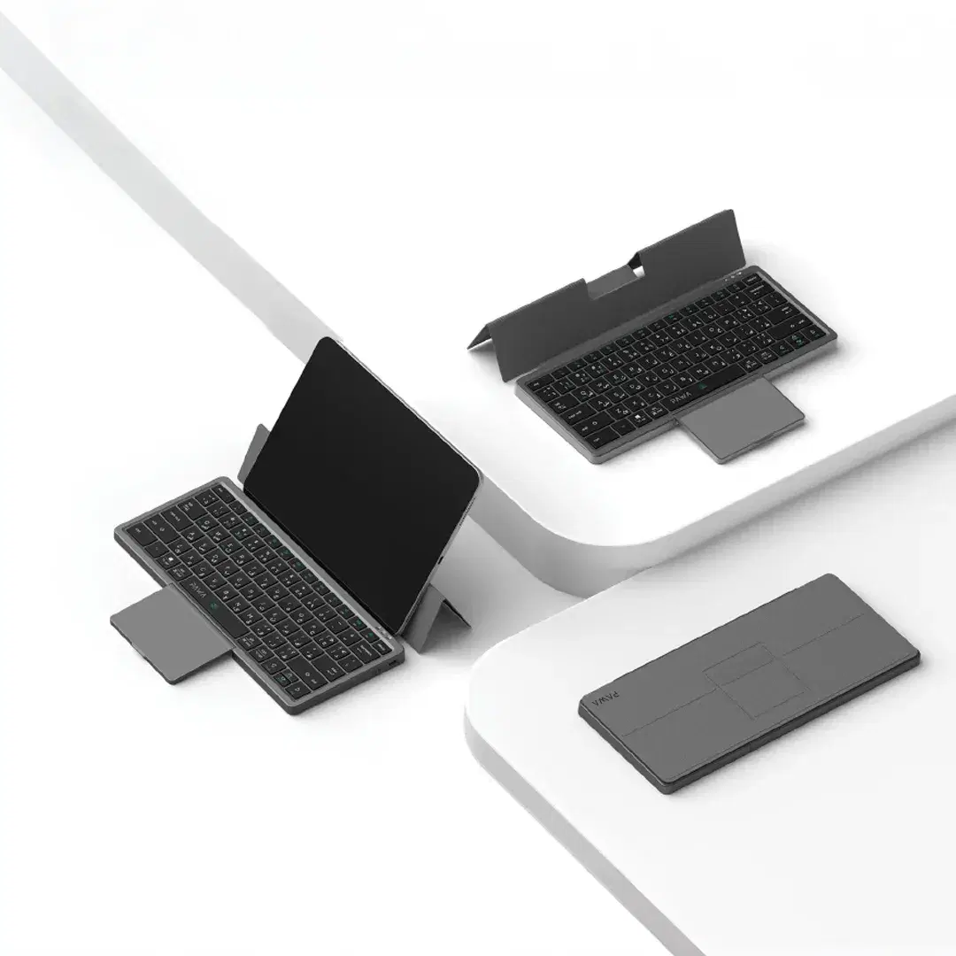 Tri-Fold Wireless Keyboard With Touchpad - PW-PKW2T5F1-GY