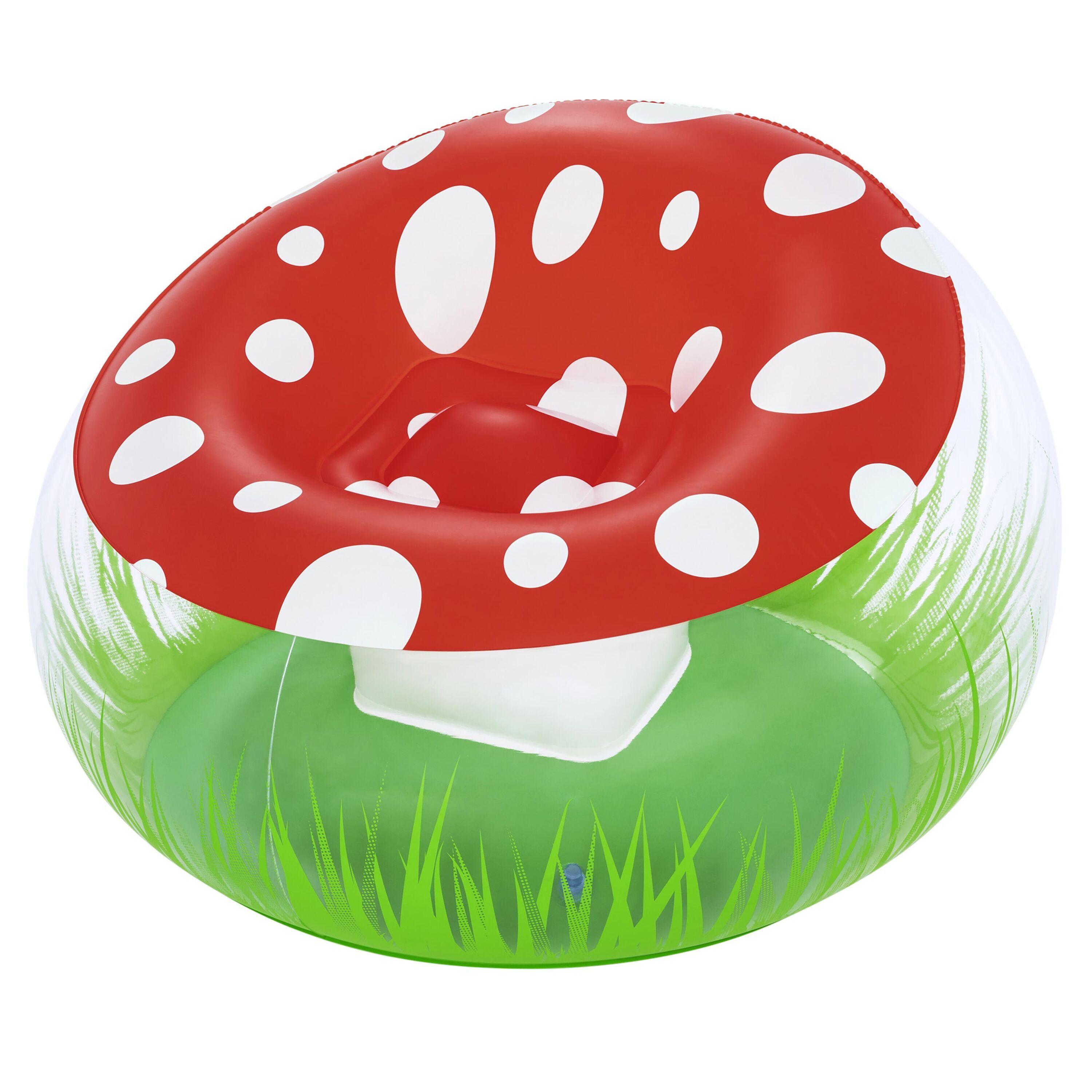 BESTWAY 1.12M X 1.12M X 66CM MIGHTY MUSHROOM AIR CHAIR (1 chair, repair patch) Age 6+