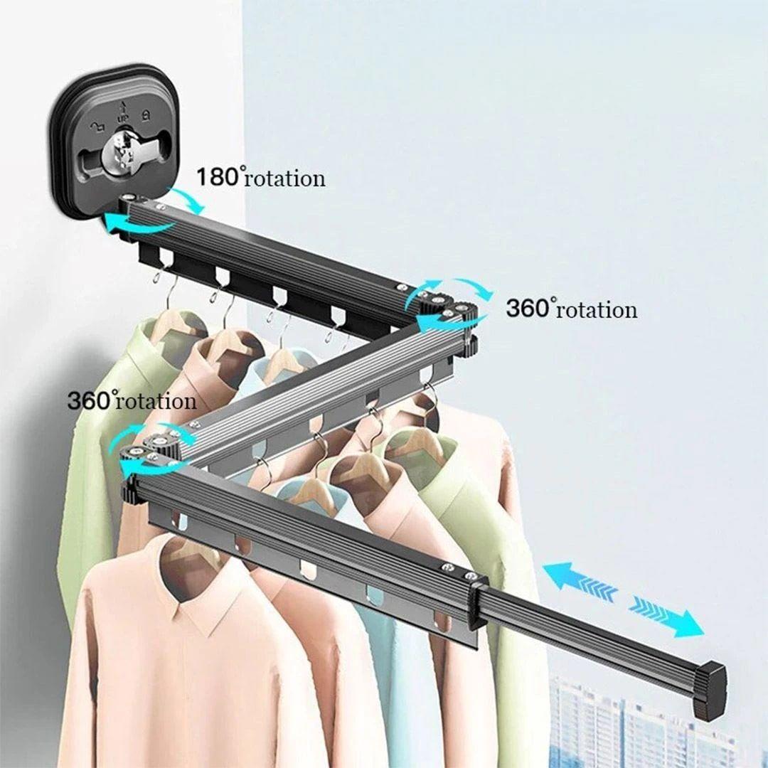 Retractable and Foldable Clothes Hanger up to 126 cm