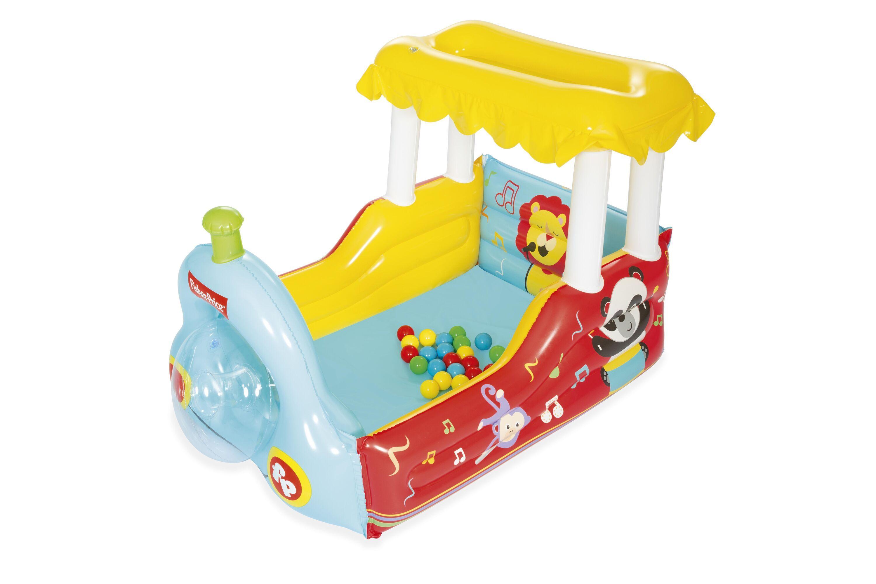 BESTWAY 1.32m x 94cm x 89cm Train Ball Pit (1 ball pit, 25 play balls, repair patch) Age 2+