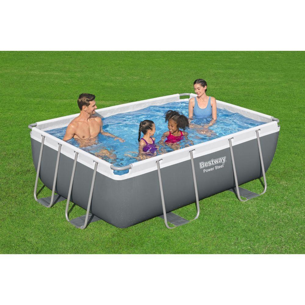 BESTWAY 2.82M X 1.96M X 84CM RECTANGULAR POOL SET (Pool, Filter Pump(220-240V), ChemConnect Dispenser, Compatible with Cartridge 58093(I)220-240V) 