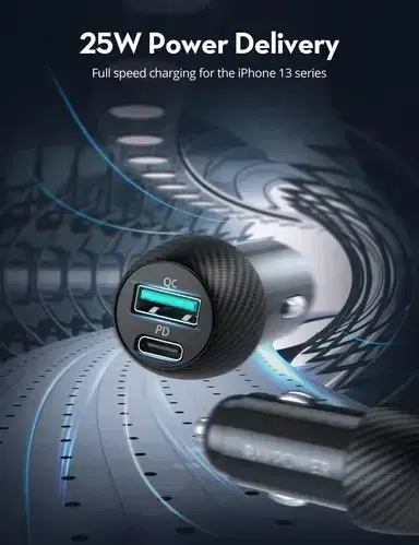 Ravpower RP-VC031 49W Car Charger + 1m Lightning Cable - Black