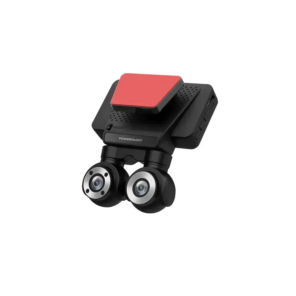 Powerology P4KCAM108 Dual Lens Dash Camera - Black
