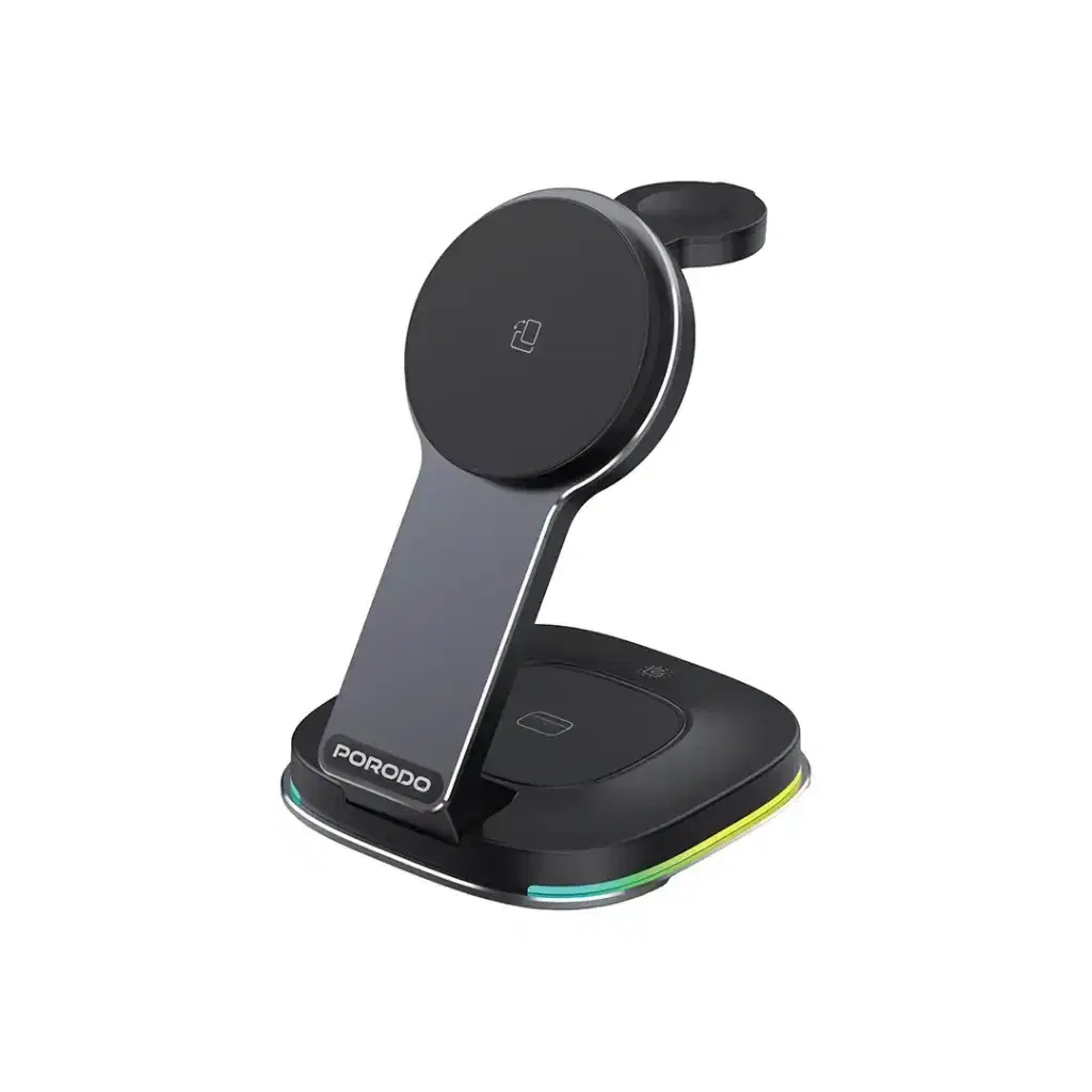 Porodo PD-FWCH063-BK Compact Folding Wireless Charging Stand