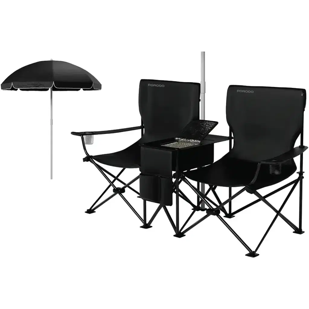 Porodo PDLFSTCH21BK Lifestyle Campshade Camping Dual Chair