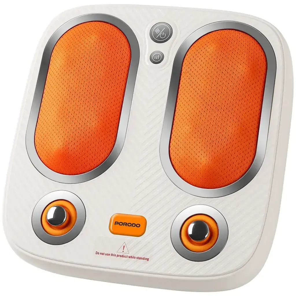 Porodo Lifestyle Cordless Heated Foot Massager with Tapping & Kneading Therapy - PDLFSTZMF026WH