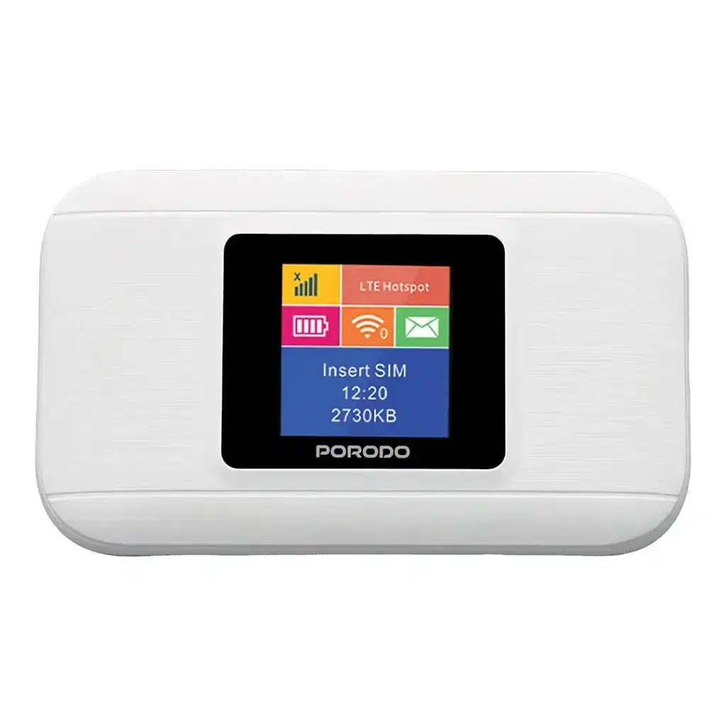 Porodo PDM603WH Nexfi 3000mAh 4g LTE Portable WiFi Router Multi-User Connection