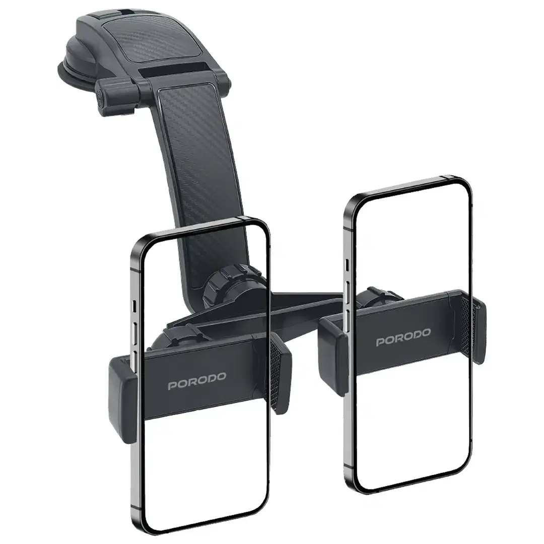 Porodo PDNB420THBK 360° Rotatable Car Phone Holder – Secure & Flexible Mount