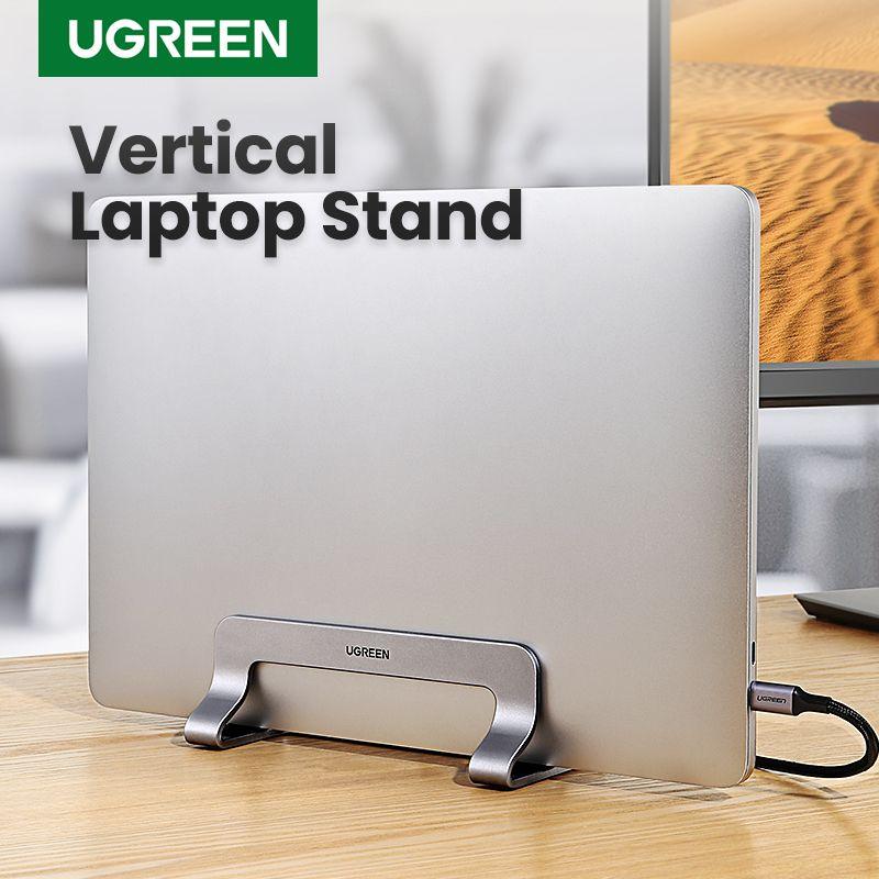 UGREEN Vertical Laptop Stand for Desktop, Dual Slot Laptop Holder, Adjustable Aluminum
